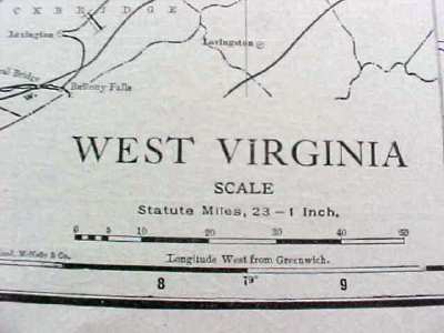Map West Virginia North Carolina 1912