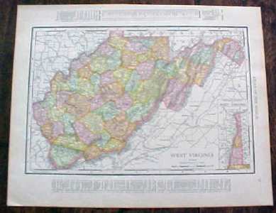 Map West Virginia North Carolina 1912