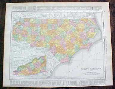 Map West Virginia North Carolina 1912