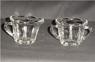 Scalloped Edge Glass Sugar and Creamer Set
