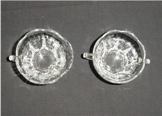 Scalloped Edge Glass Sugar and Creamer Set
