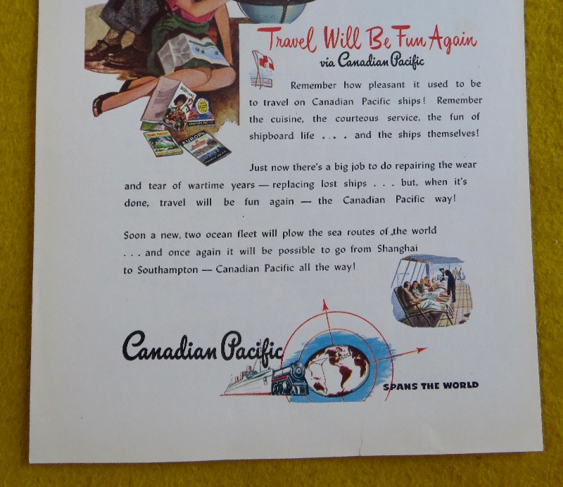 1946 Canadian Pacific with a Ship