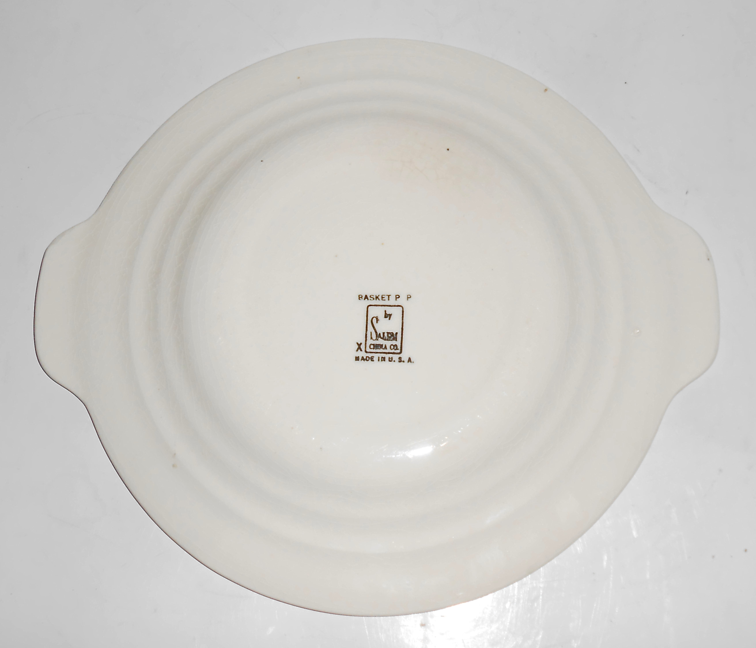 Salem China Basket Needlepoint Relish Dish