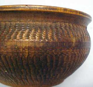 Miniature Carved Box  Round  Ornate Old