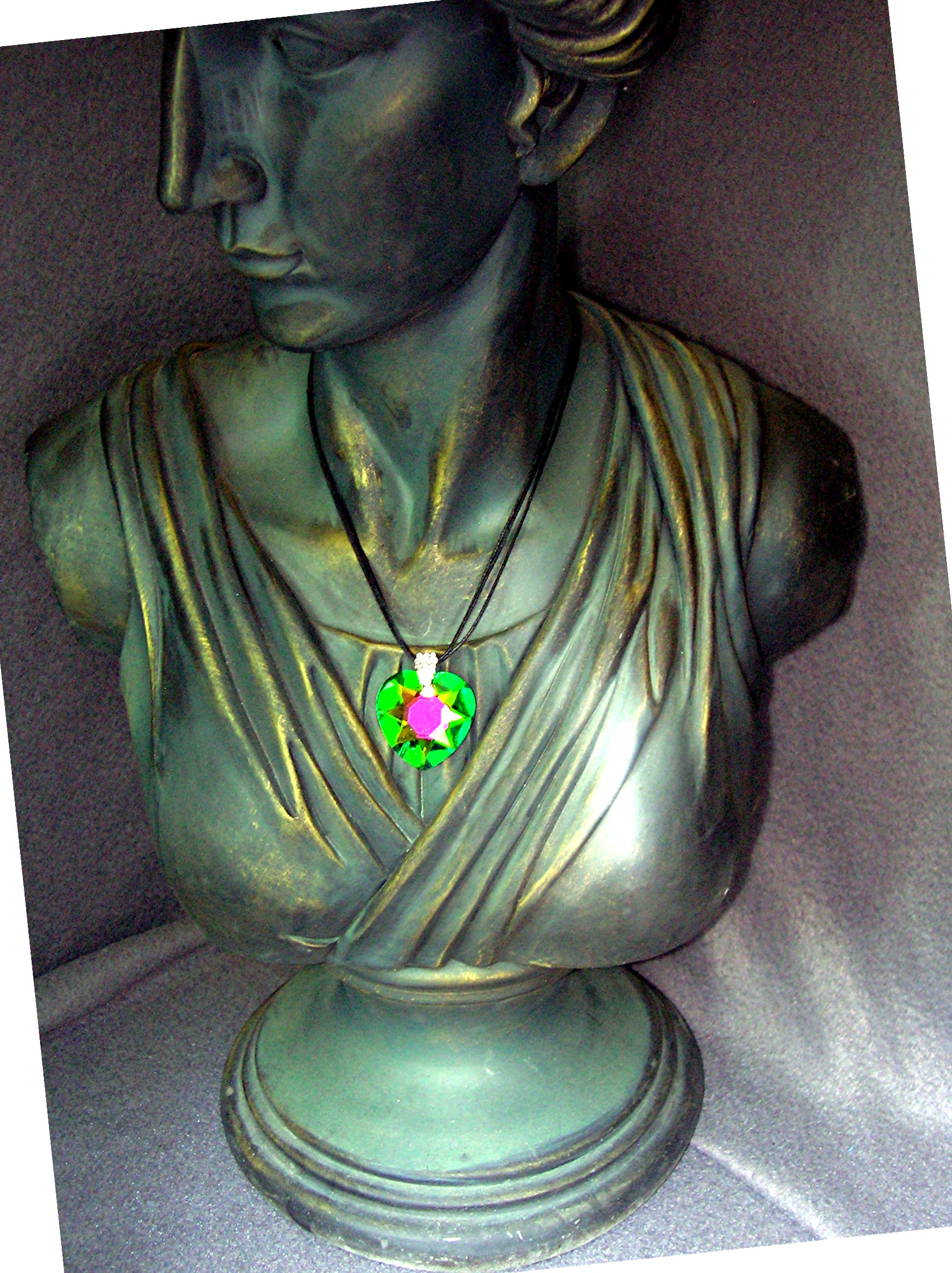 Borealis Crystal heart Pendant Cord Necklace New York
