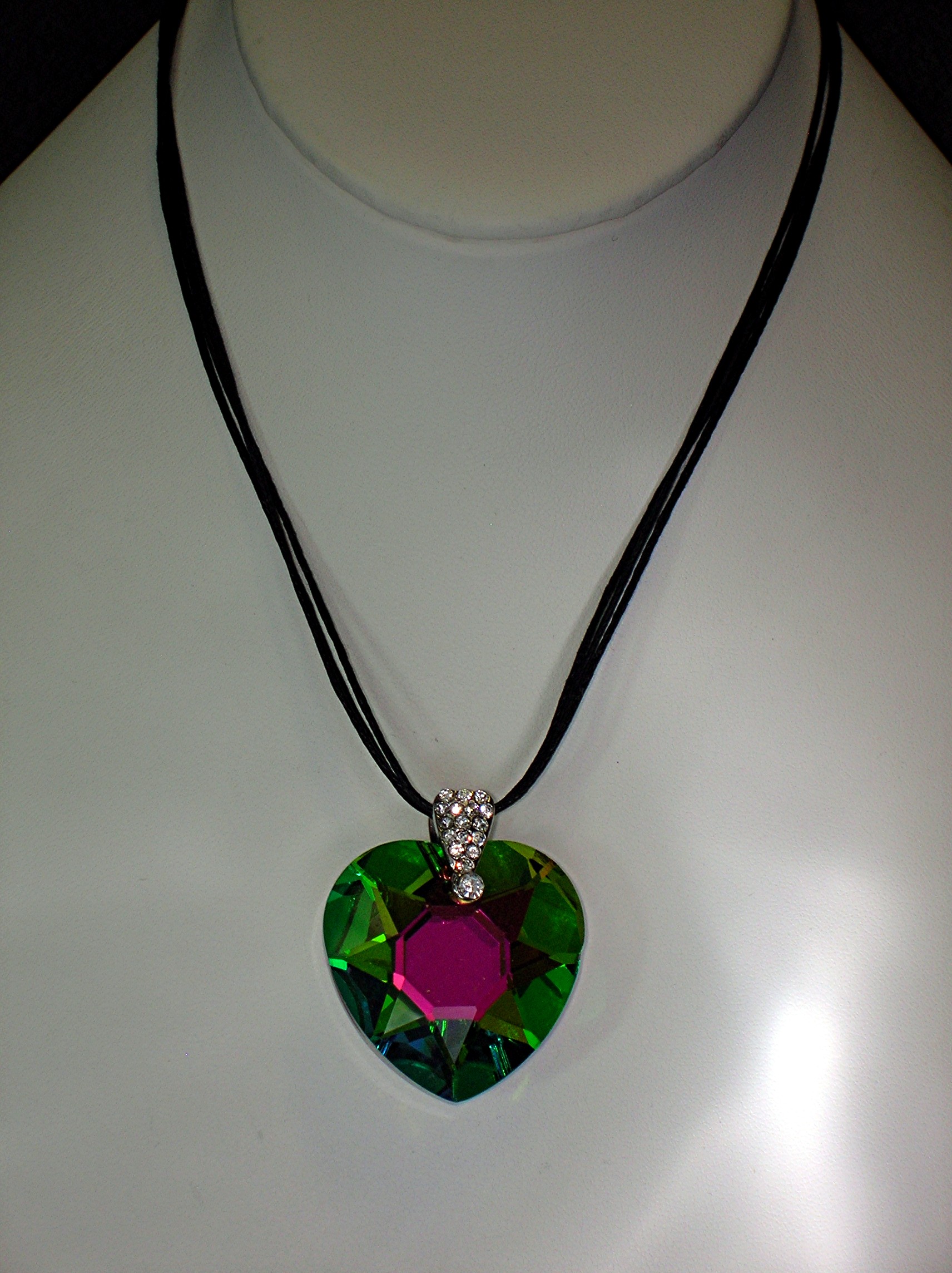 Borealis Crystal heart Pendant Cord Necklace New York