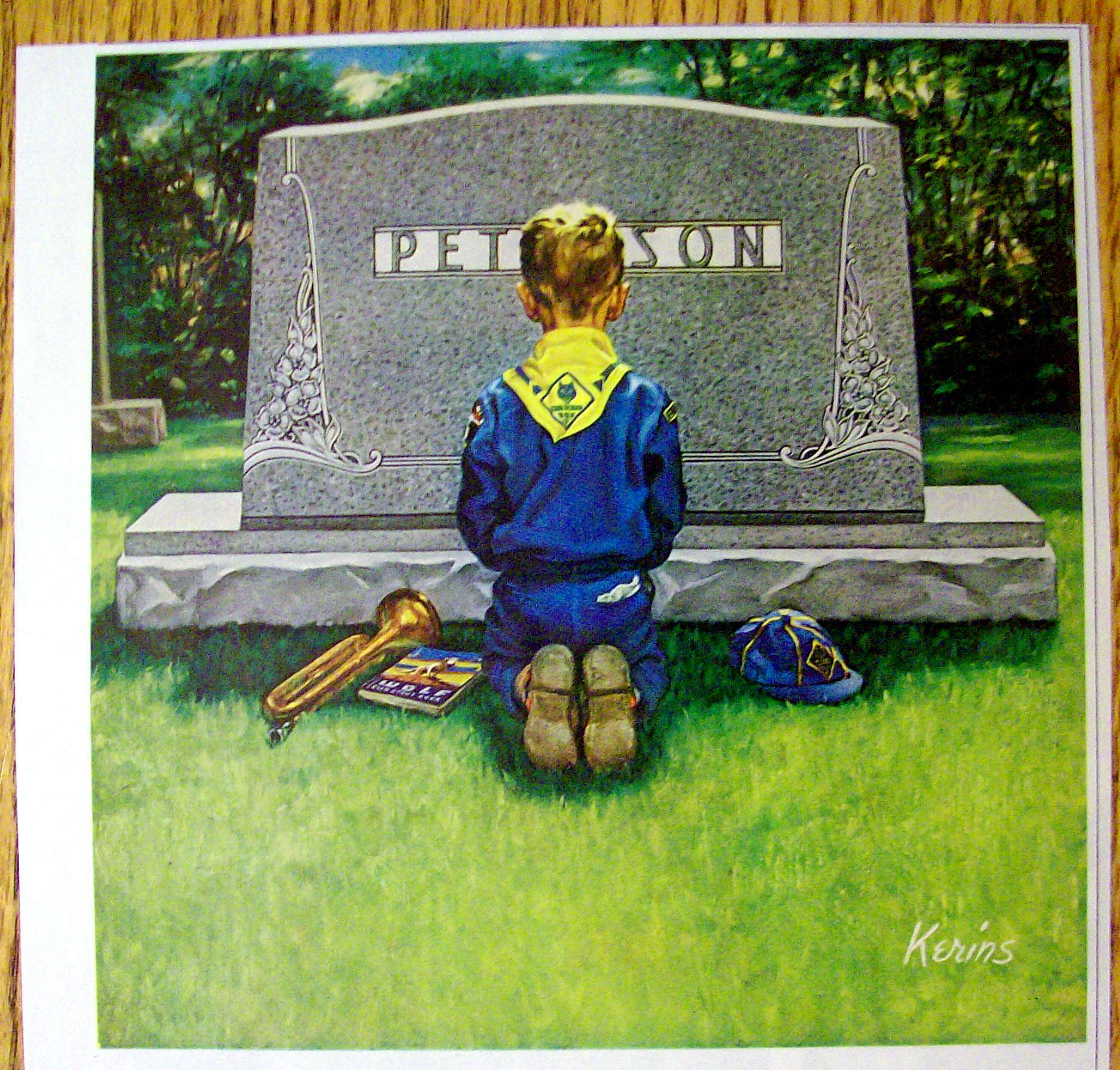 1961 Rock Of Ages w/Boy Scout Kneeling By Kerins