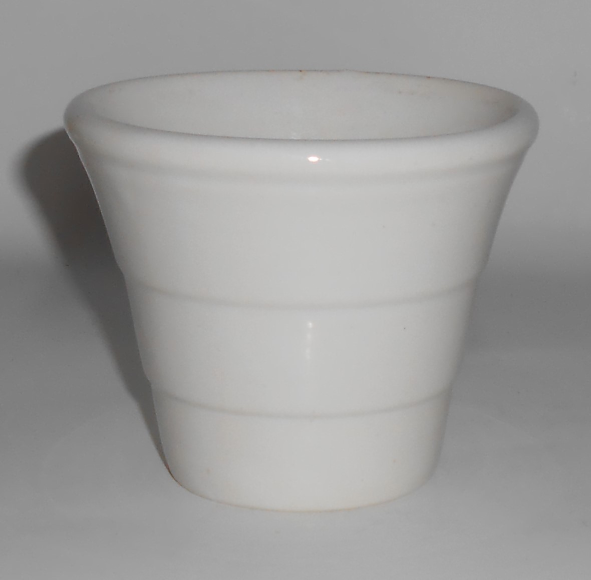 VINTAGE Bauer Pottery 3'' White Banded Flower Pot
