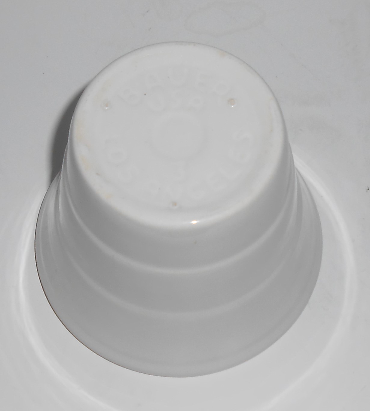 VINTAGE Bauer Pottery 3'' White Banded Flower Pot
