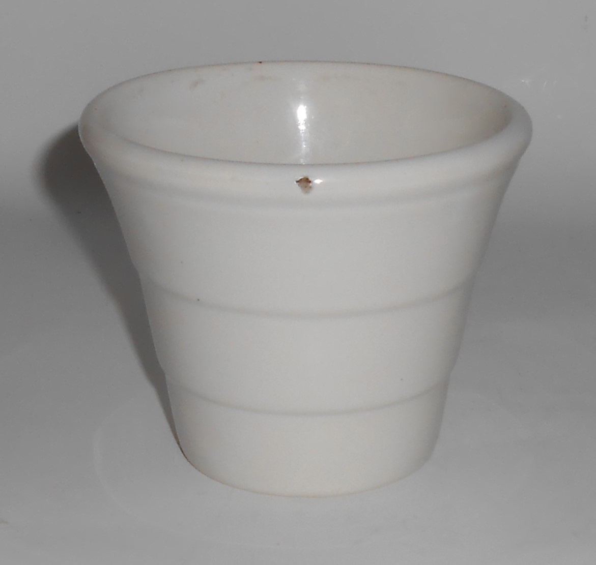 VINTAGE Bauer Pottery 3'' White Banded Flower Pot