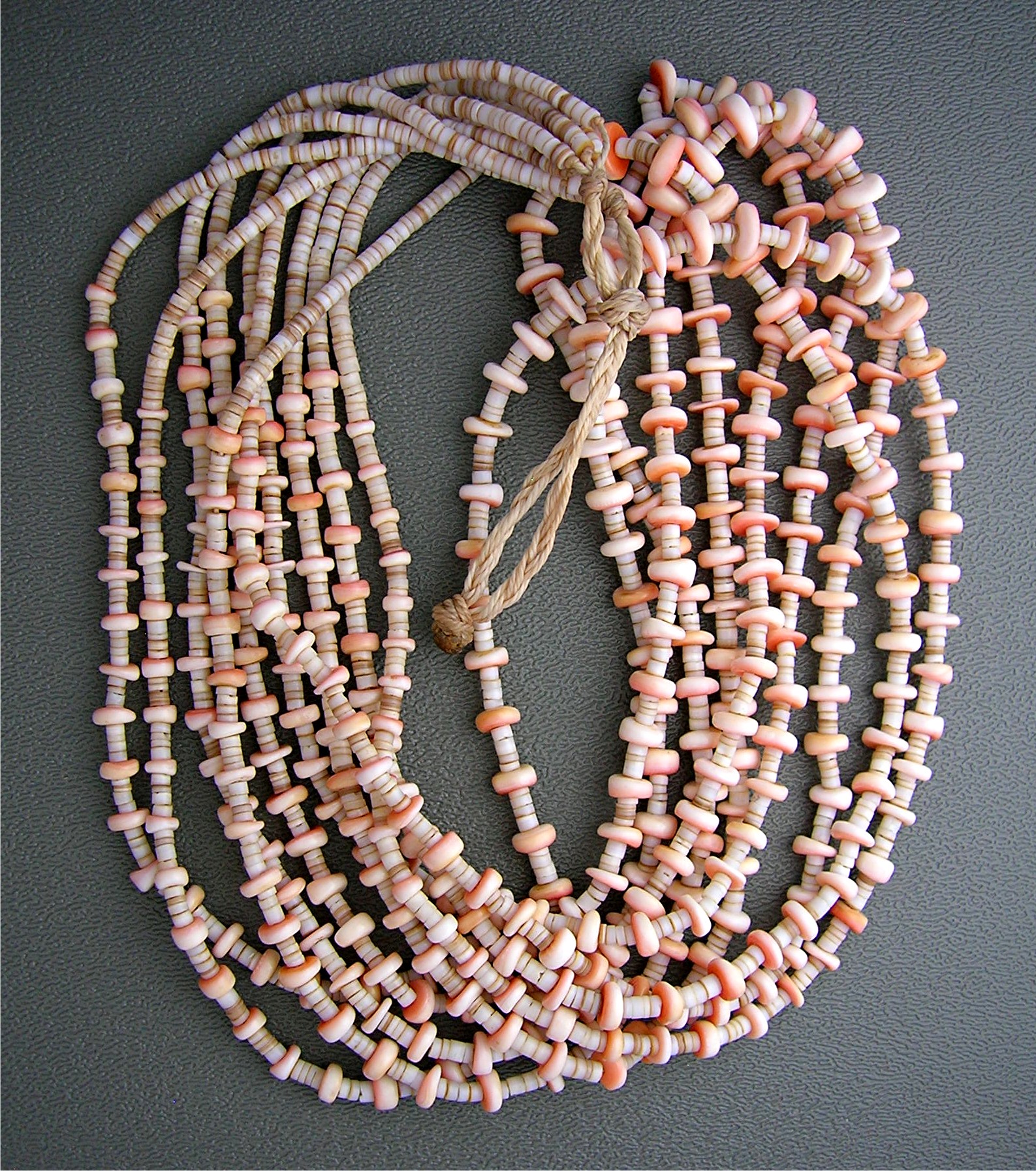 Santo Domingo Spiny Oyster Heishi 5 Strand Necklace