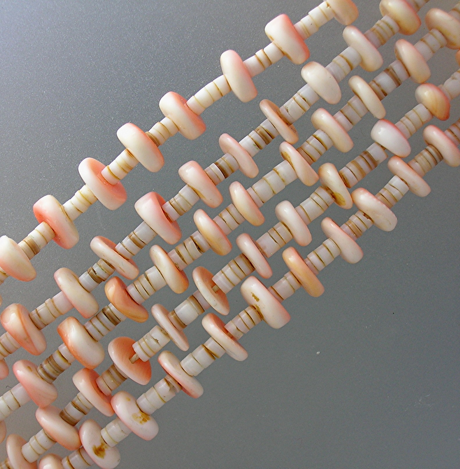 Santo Domingo Spiny Oyster Heishi 5 Strand Necklace