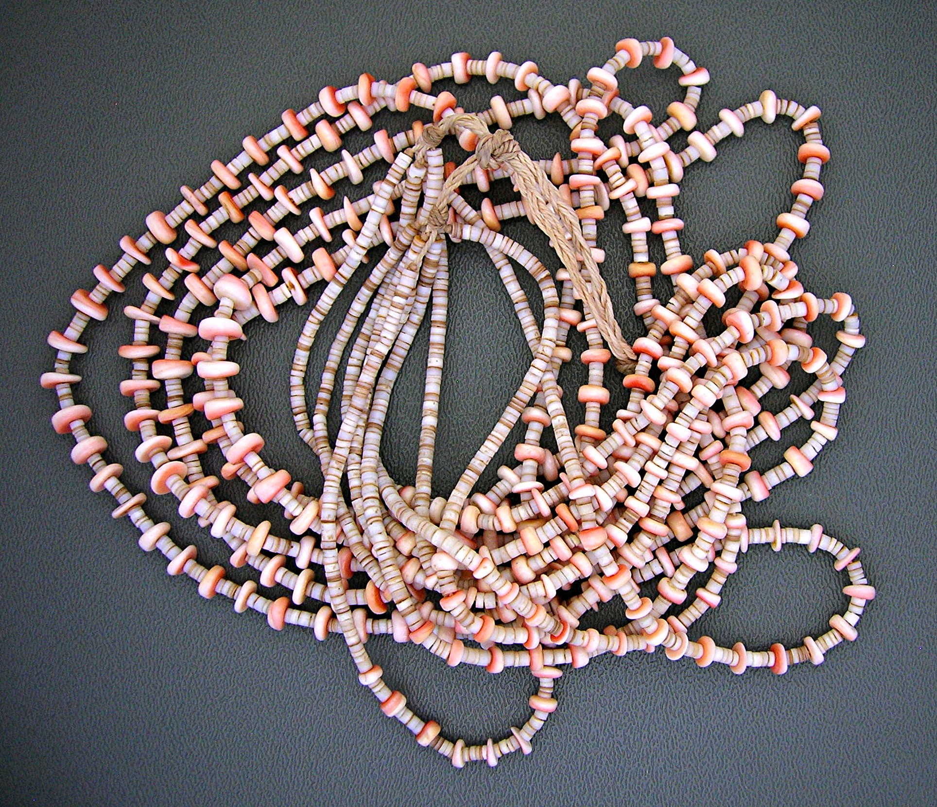 Santo Domingo Spiny Oyster Heishi 5 Strand Necklace