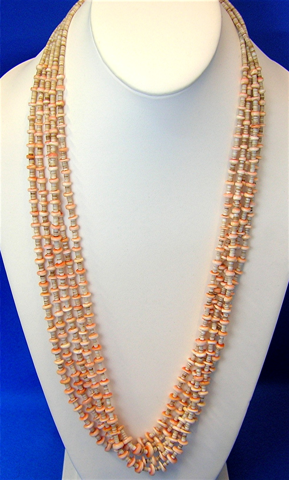 Santo Domingo Spiny Oyster Heishi 5 Strand Necklace