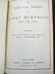 Owen Meredith Poetical Works 1800's