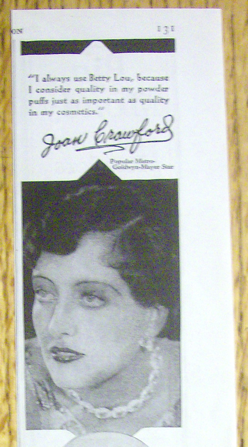 1929 Betty Lou Powder Puff with Joan Crawford
