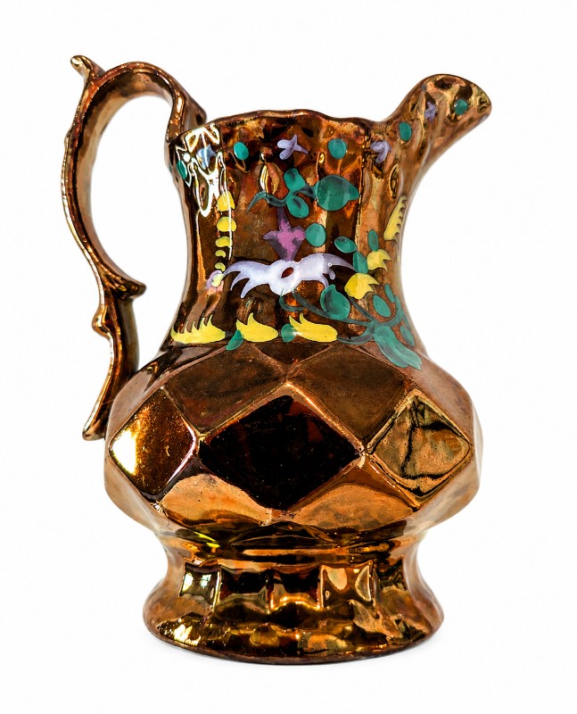 32 copper lusterware pitcher right
