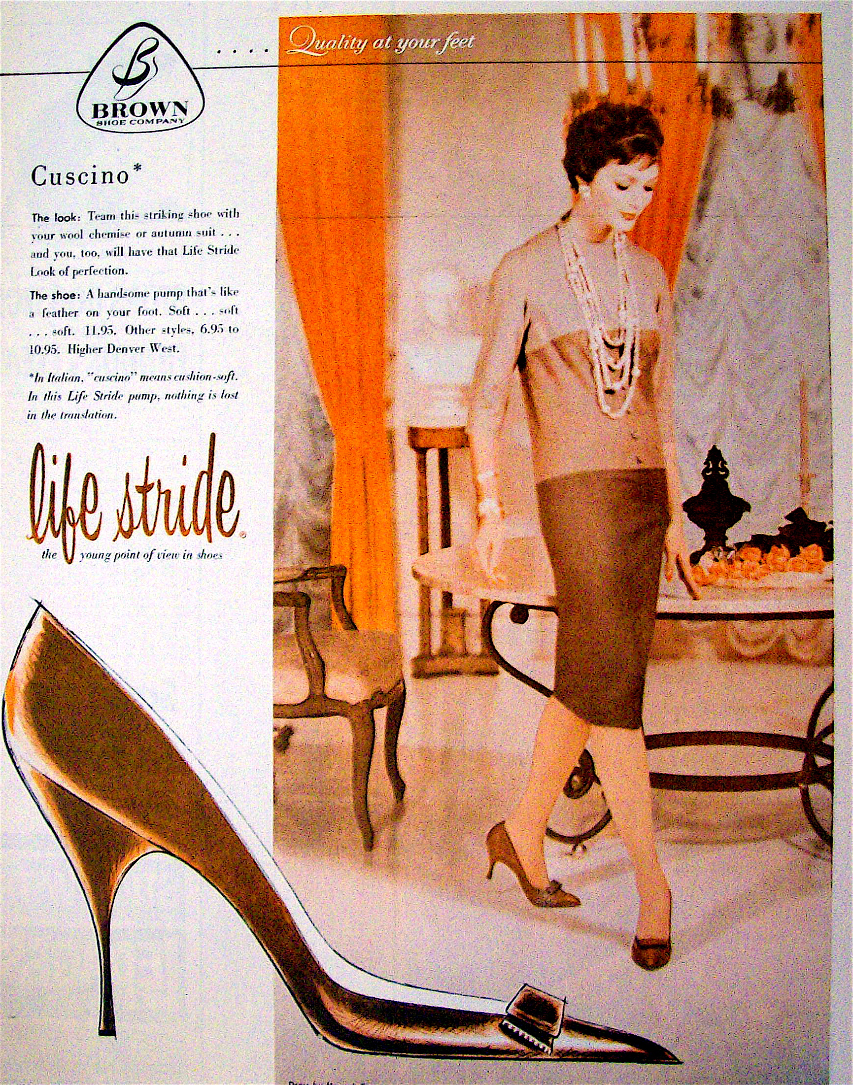 Vintage Ad: 1958 Buster Brown Life Stride Cuscino Shoes