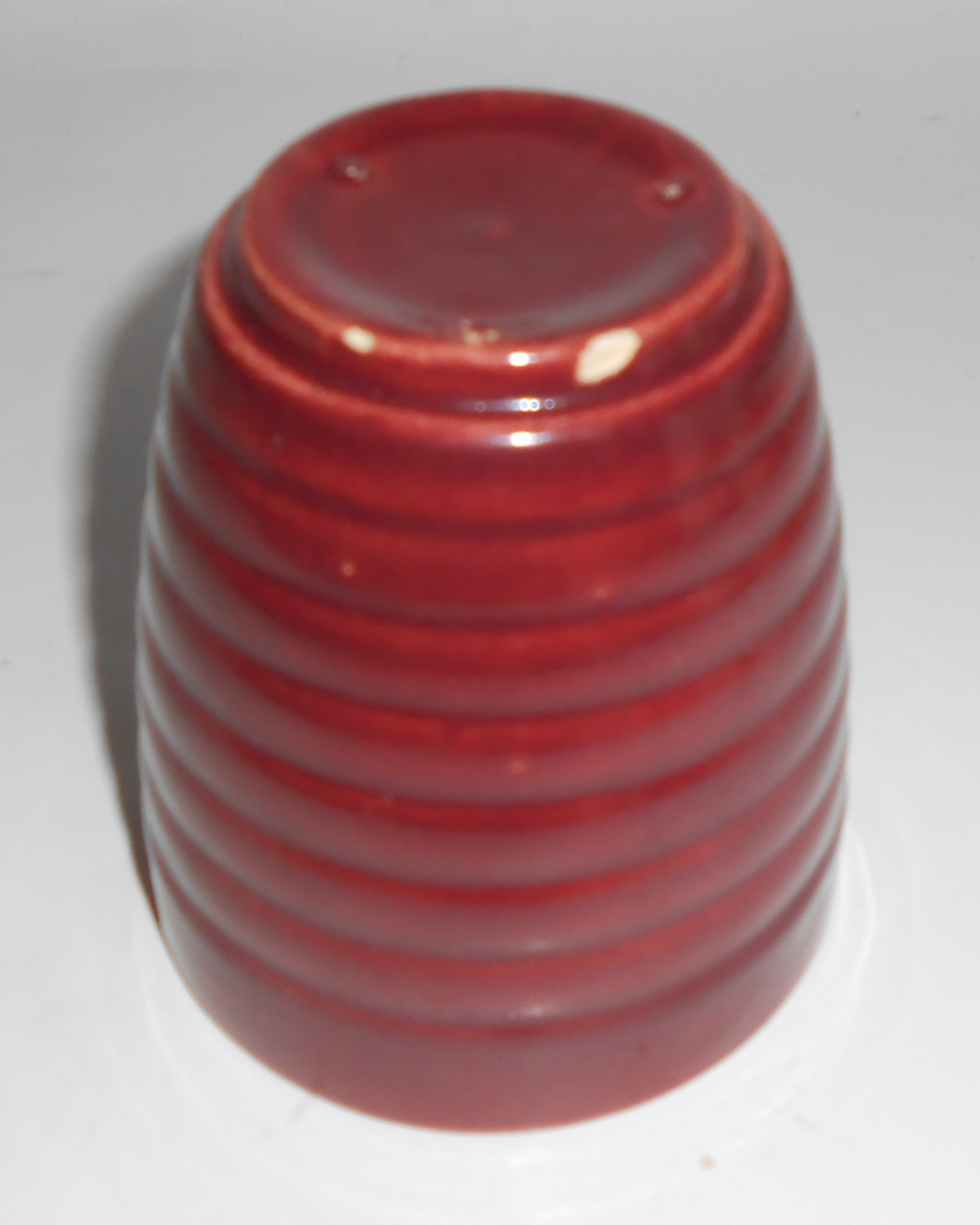 Bauer Pottery Ring Ware Burgundy Barrel Tumbler/Handle!