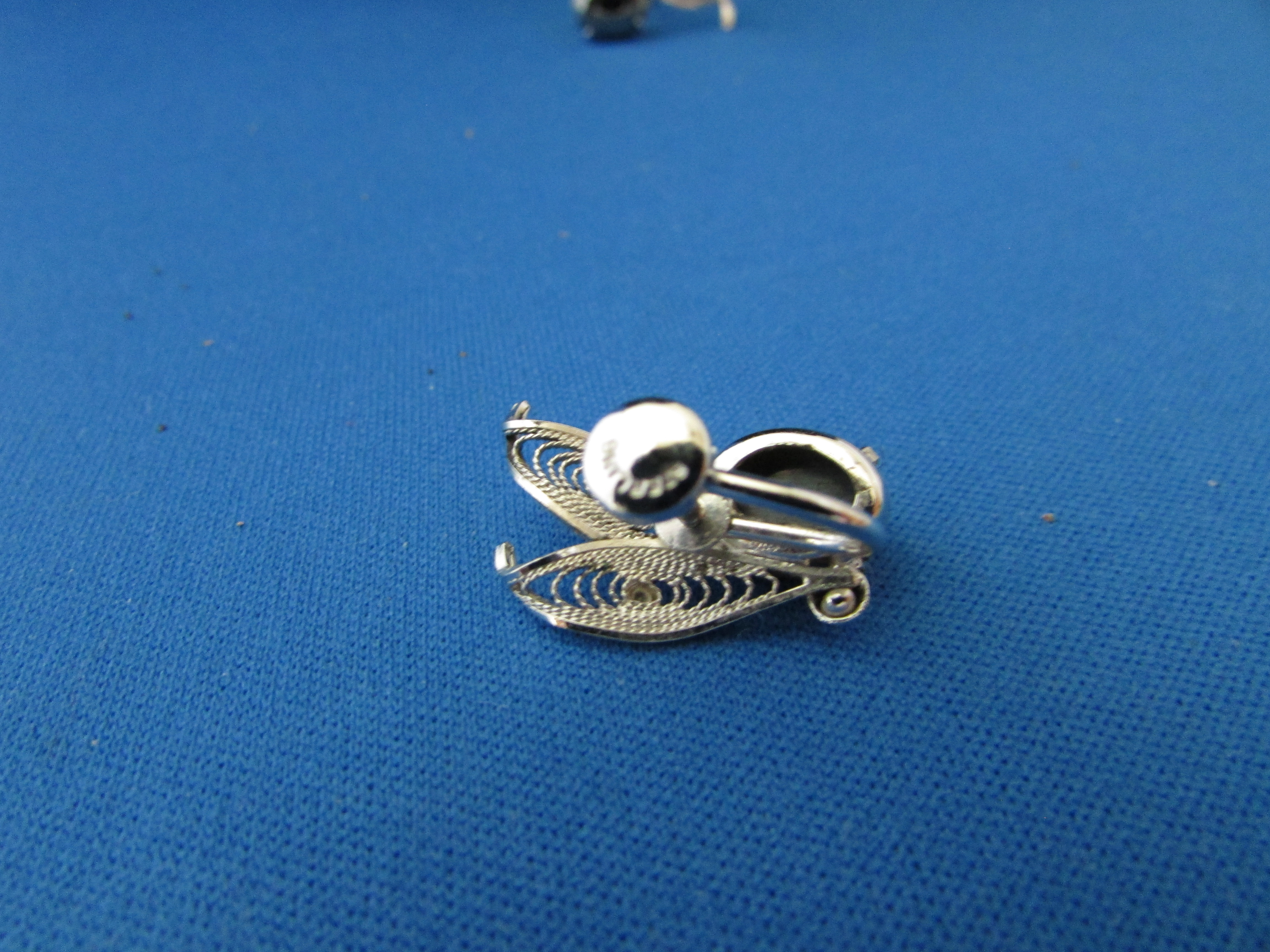 Sterling Silver and Hematite Screw On Earrings