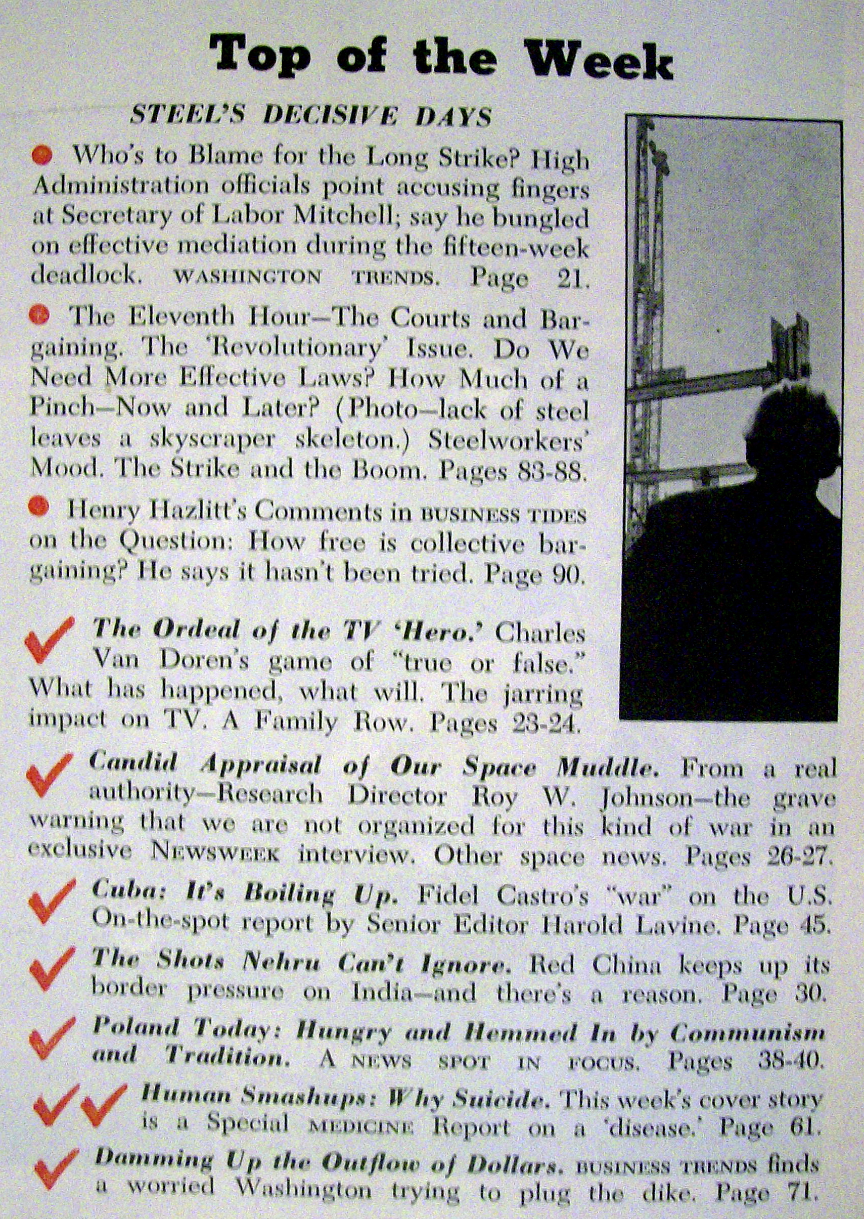 Newsweek Magazine - November 2, 1959