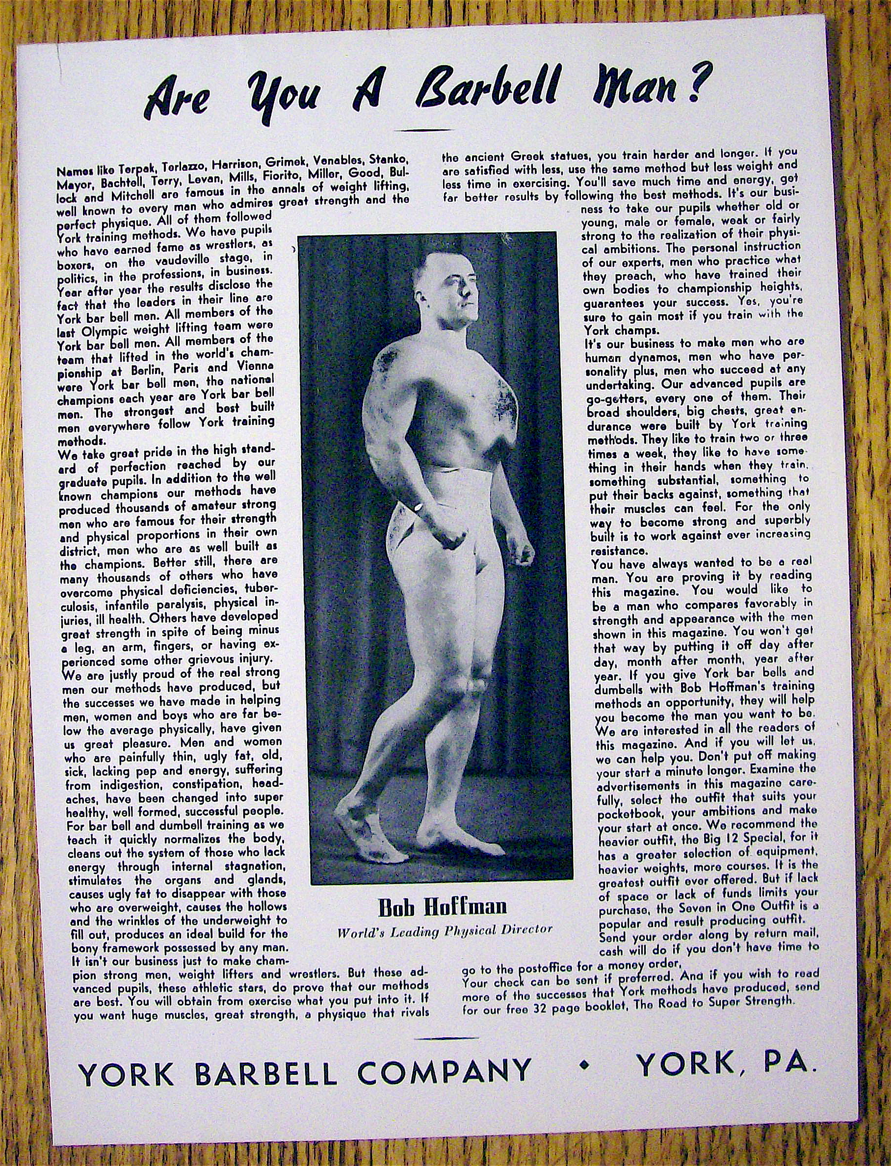 1942 York Barbell Company with Bob Hoffman
