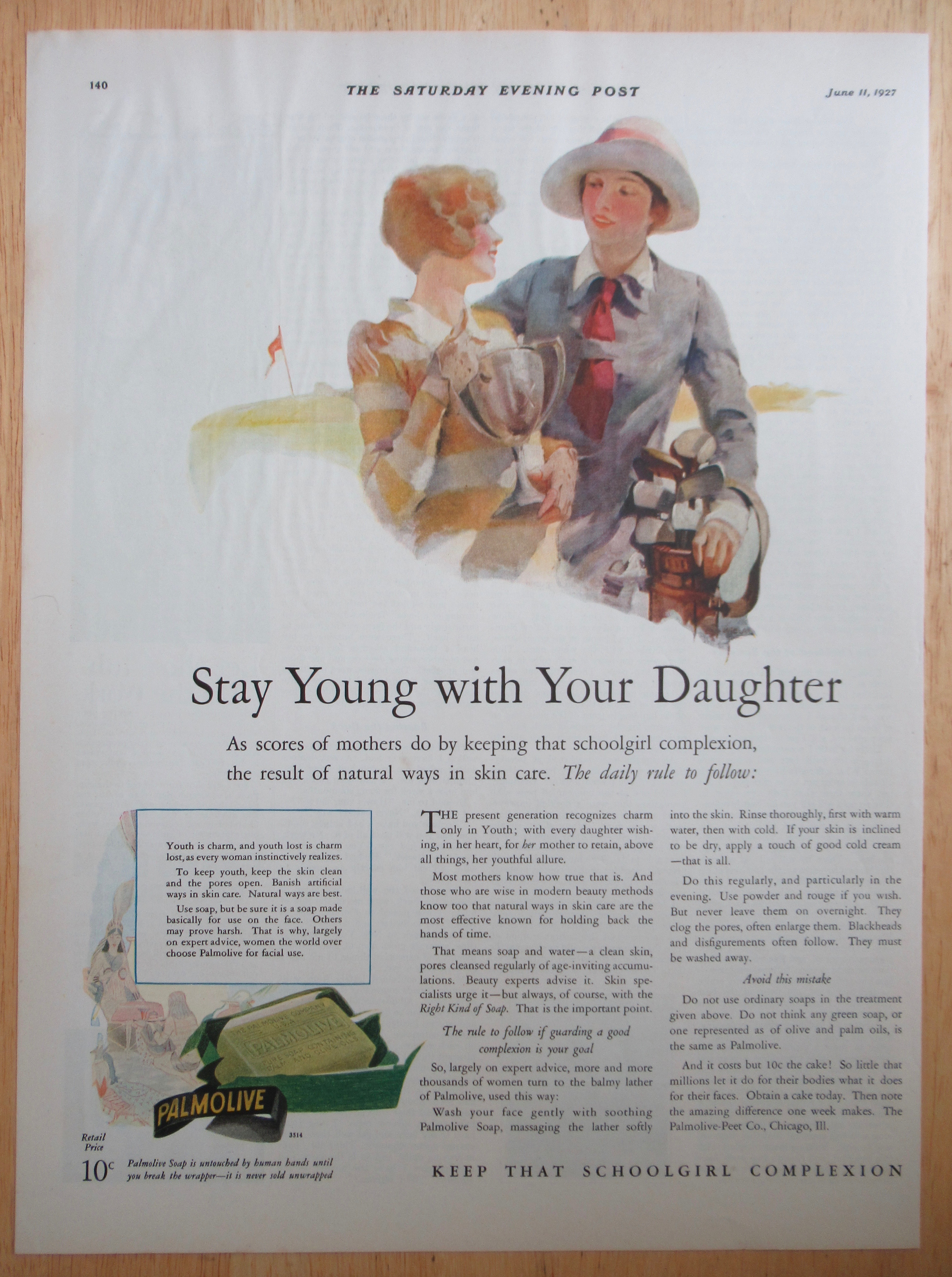1927 Palmolive Soap with Stay Young With Your Daughter