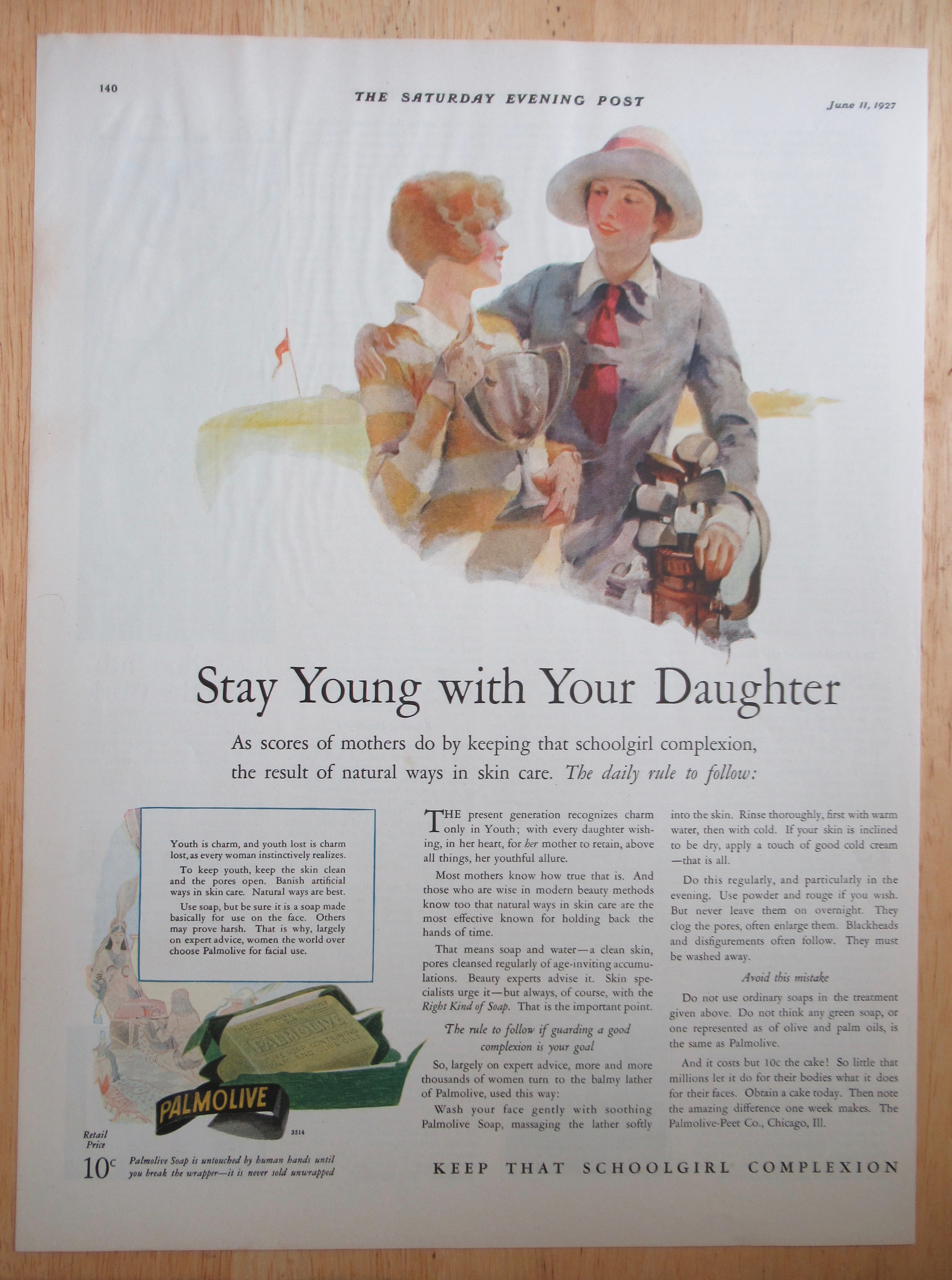 1927 Palmolive Soap with Stay Young With Your Daughter