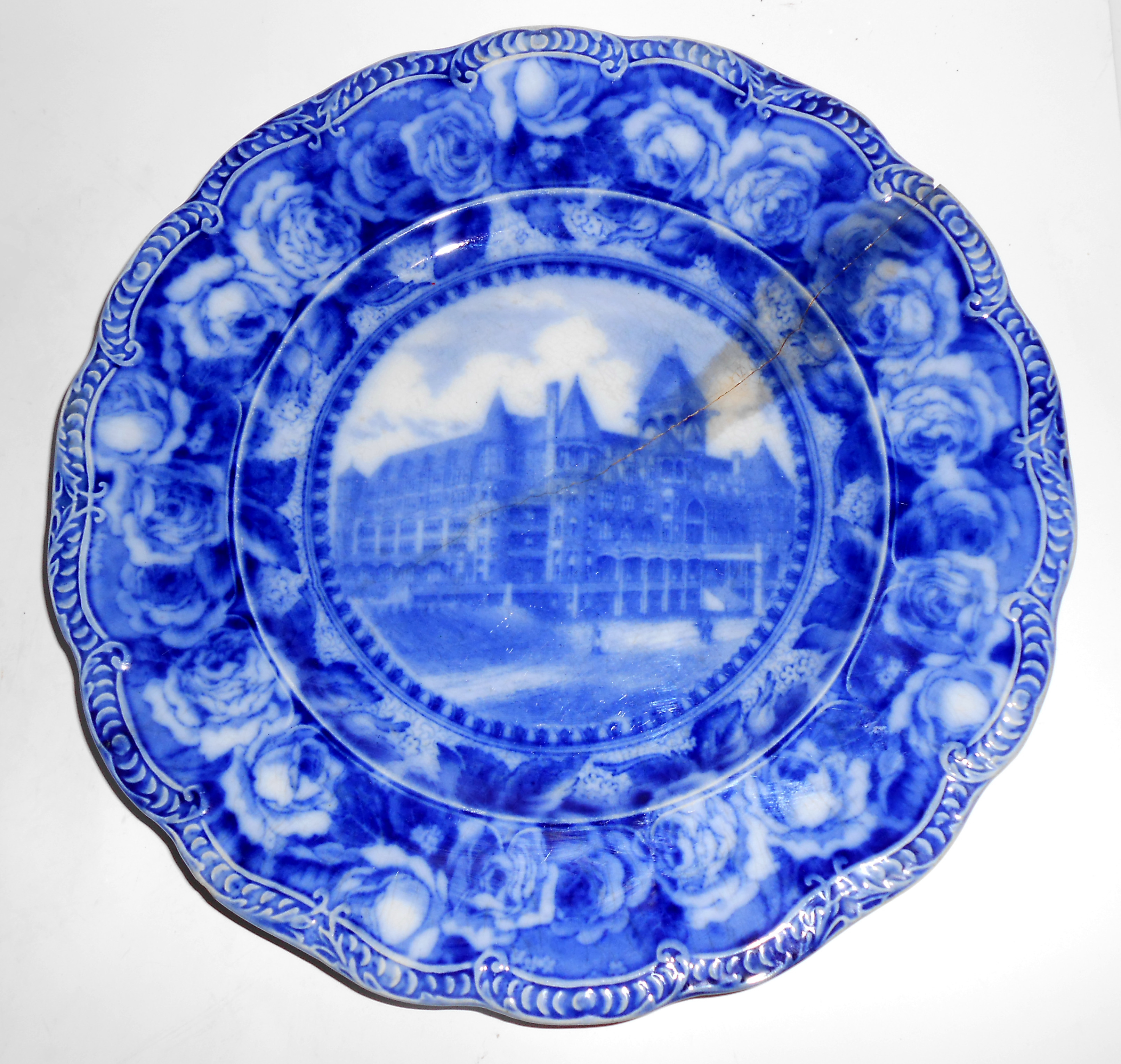 England Flow Blue China Washington Hotel Seattle Plate!