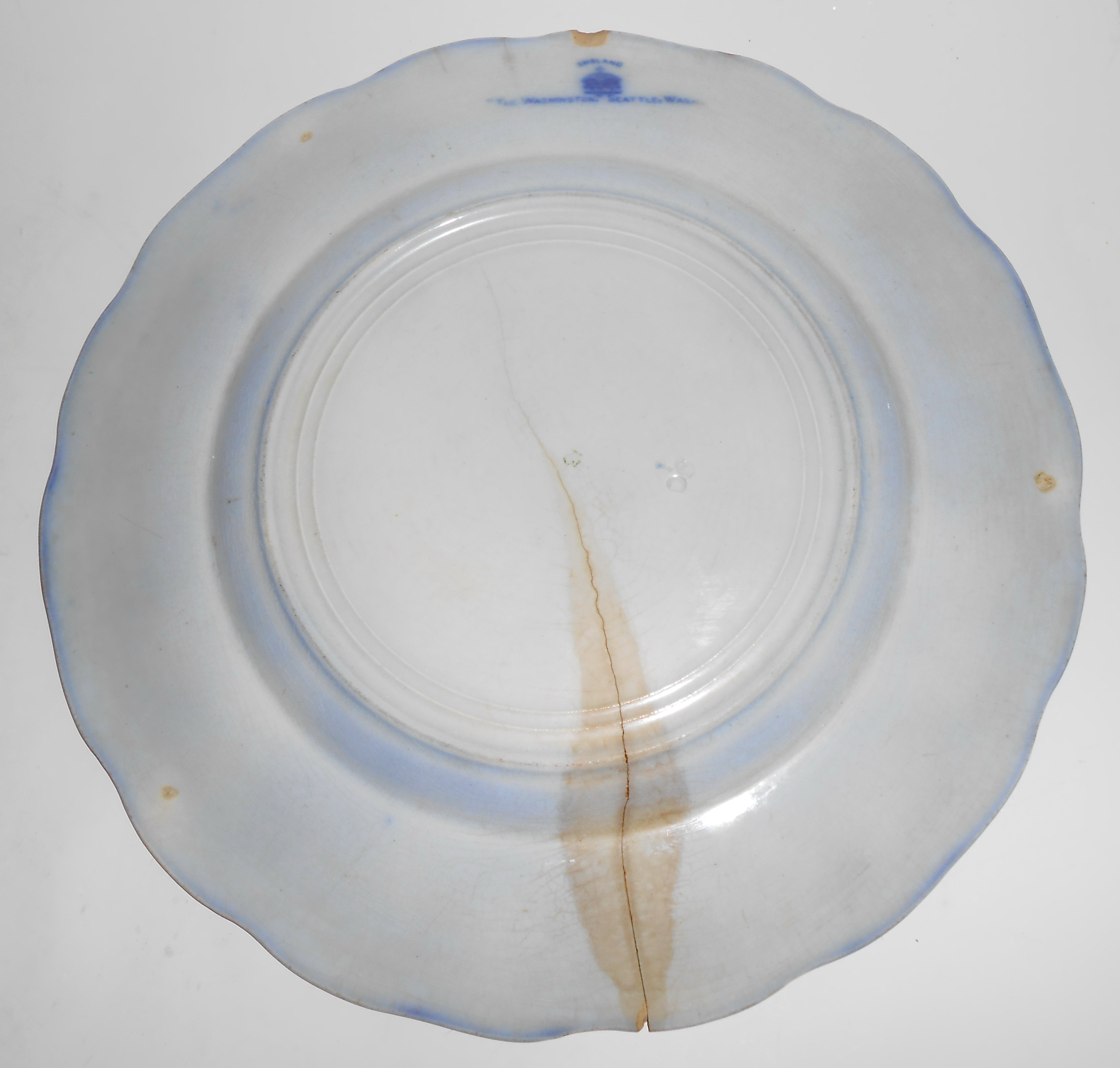 England Flow Blue China Washington Hotel Seattle Plate!