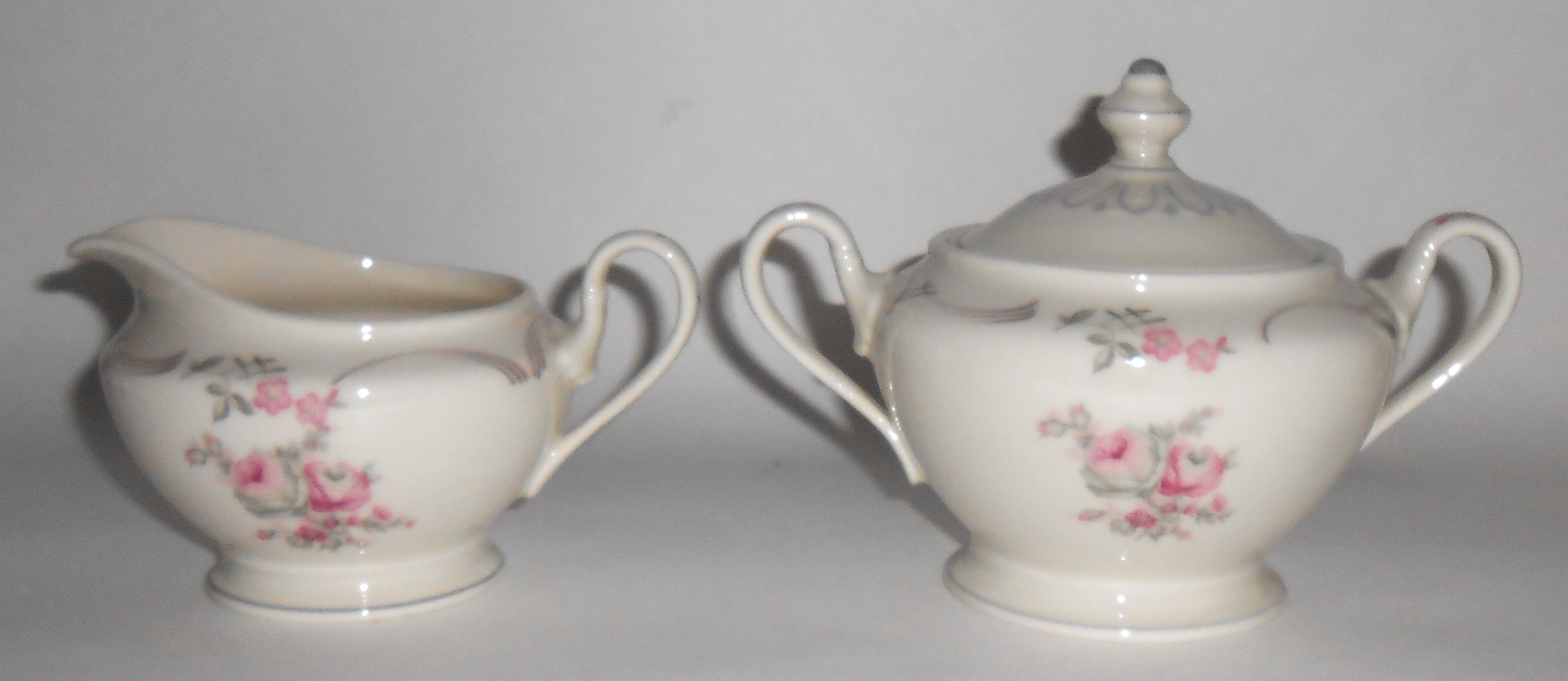Castleton China Porcelain Belrose Creamer/Sugar Set