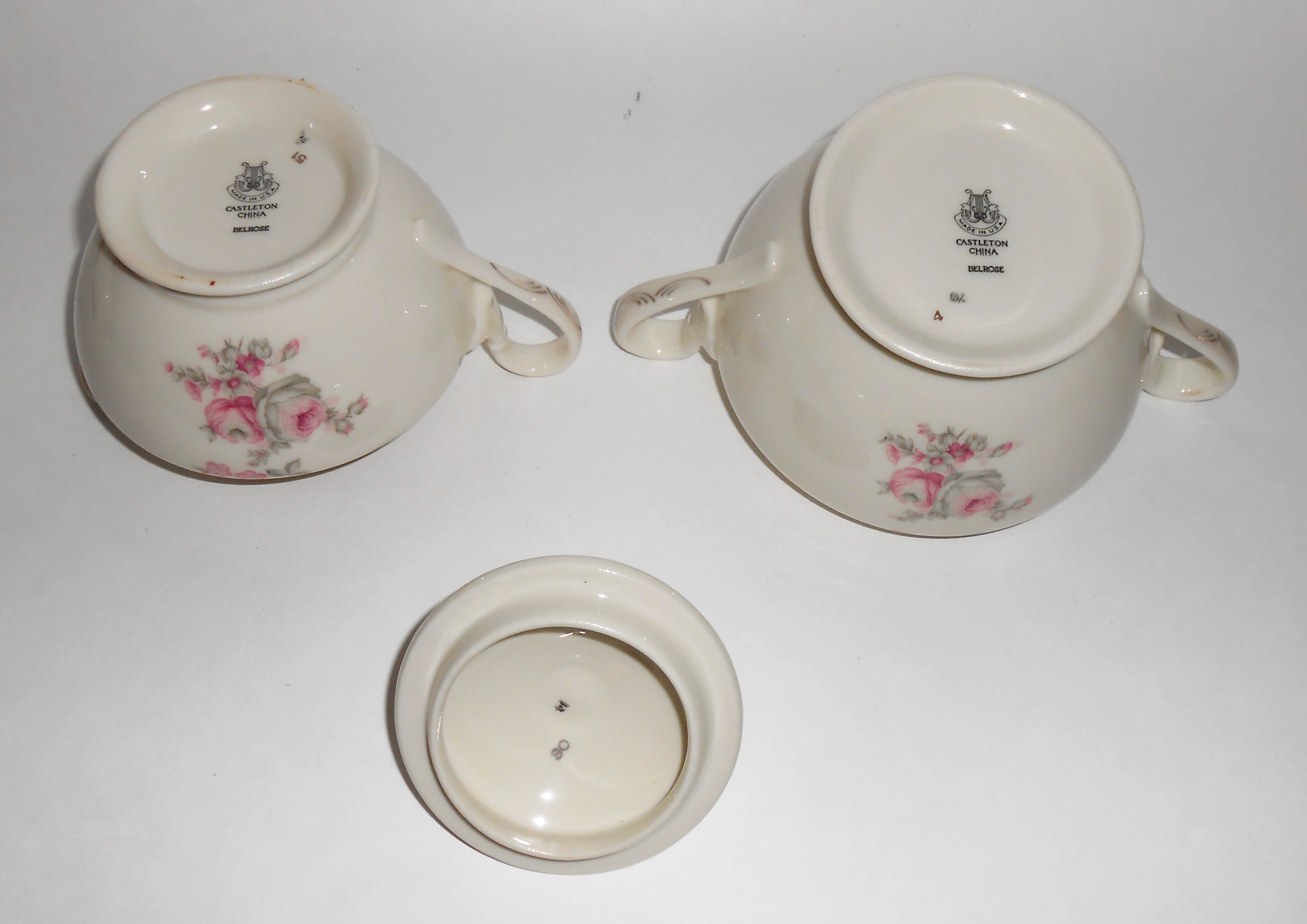 Castleton China Porcelain Belrose Creamer/Sugar Set