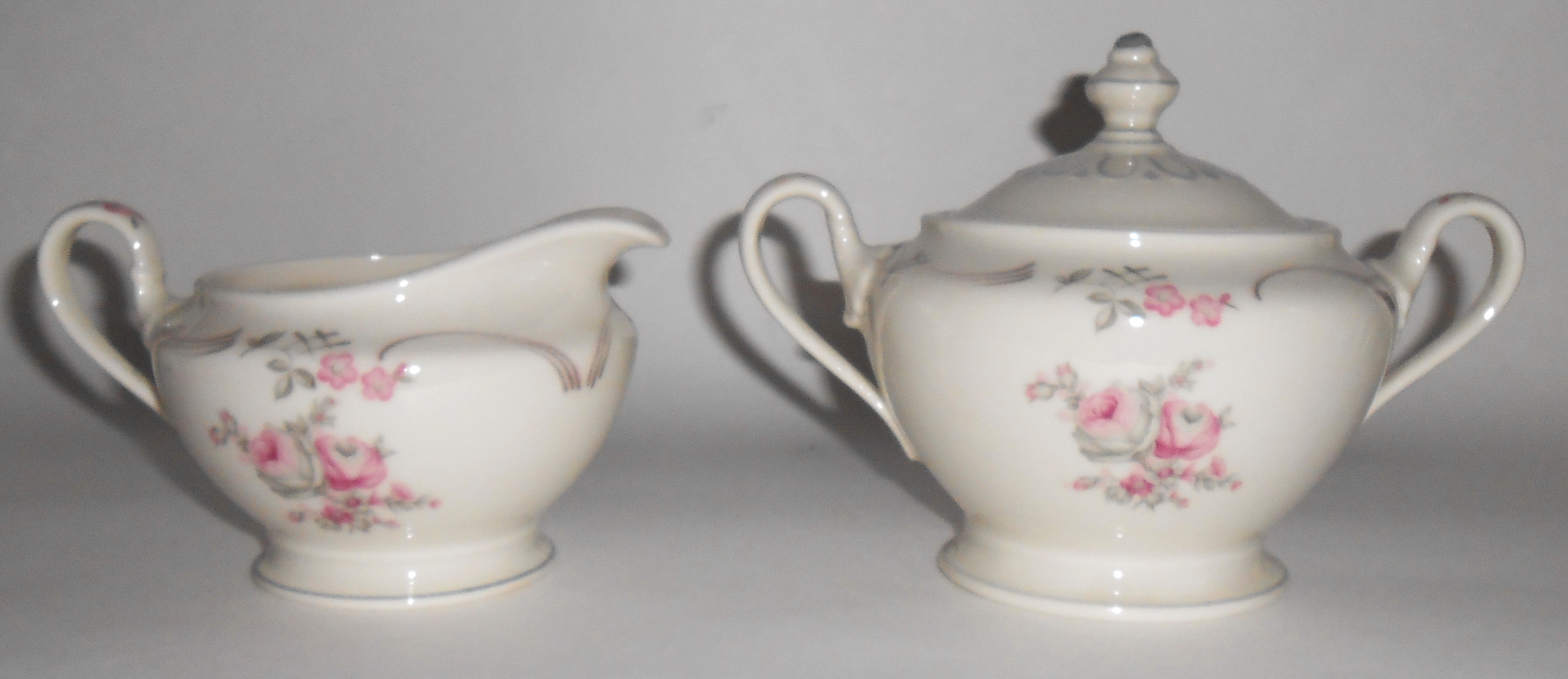 Castleton China Porcelain Belrose Creamer/Sugar Set