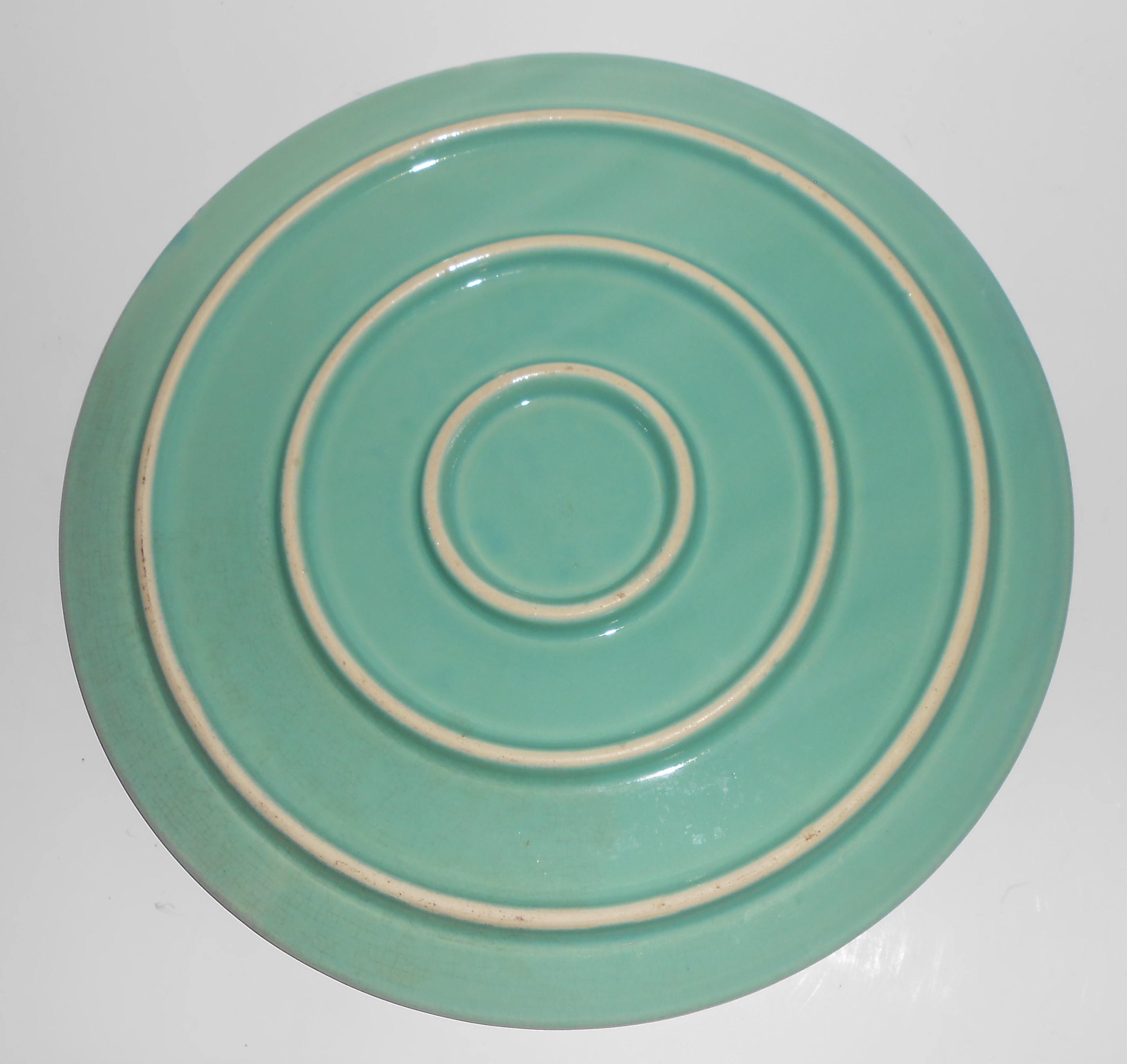 VINTAGE Coors Pottery Rosebud Early Green Cake Plate #2