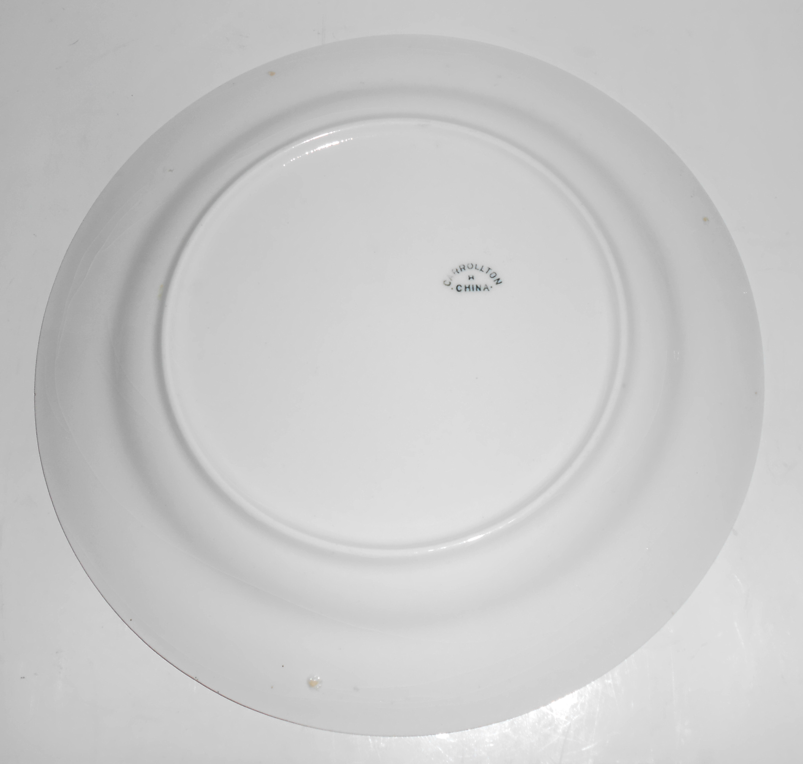 Carrolton China Floral w/Stripes Plate