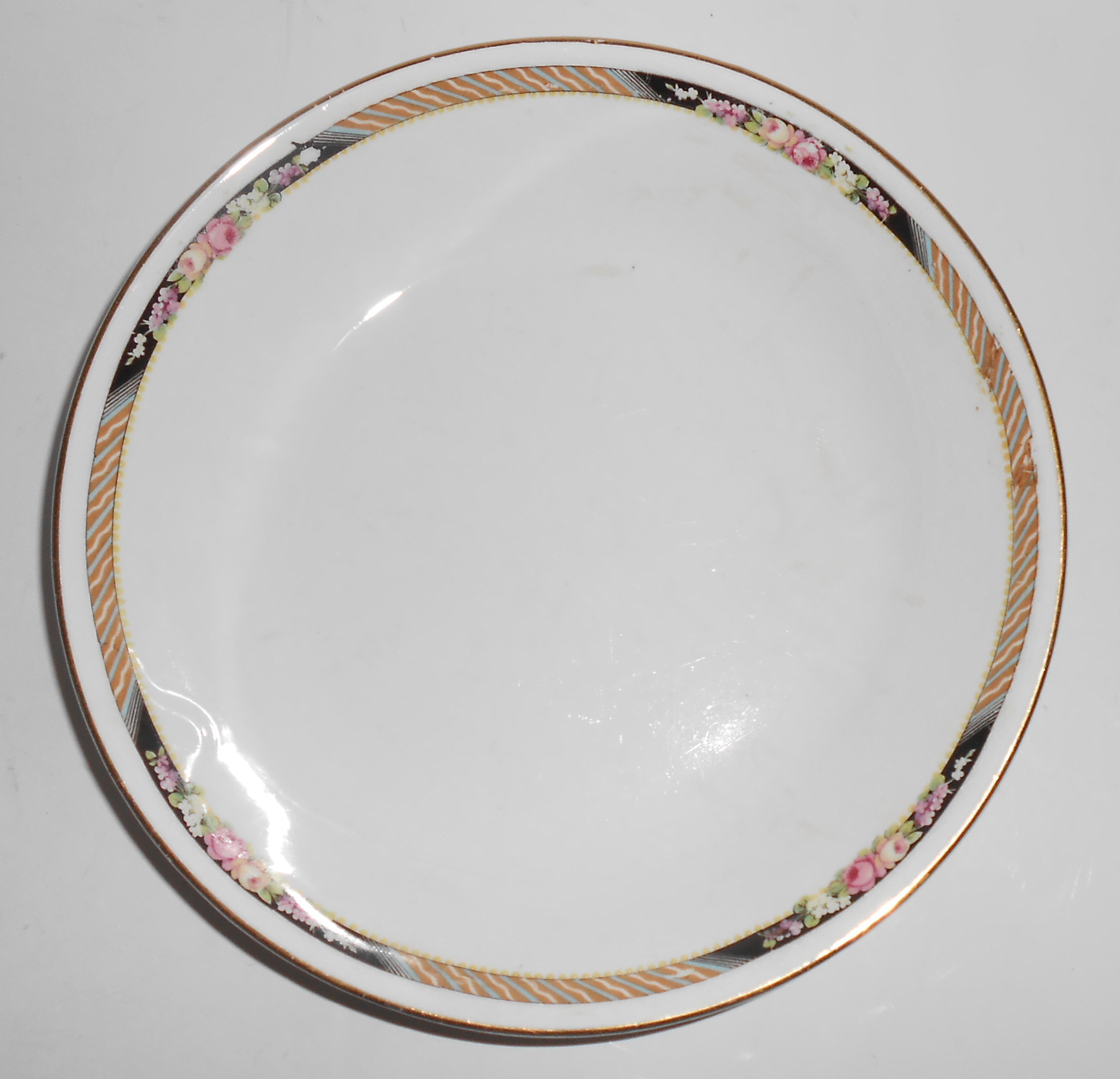 Carrolton China Floral w/Stripes Soup Bowl!