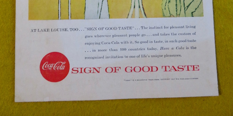 1957 Coca Cola (Coke) with Man & Woman Sitting at a Table & Talking