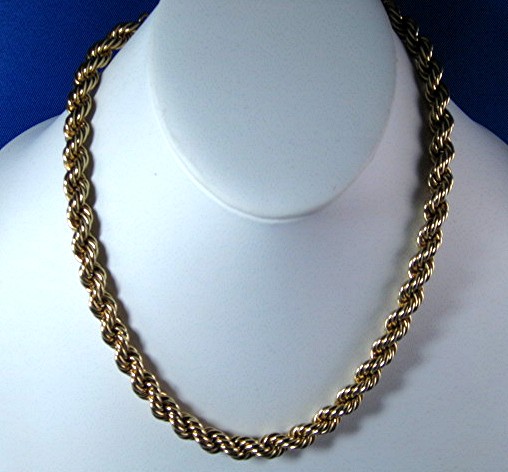 Necklace 14K Gold Rope Chain 105 grams Signed SUCCO