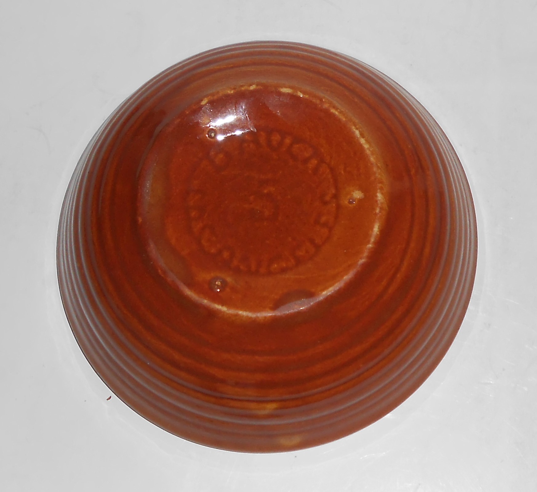 Vintage Bauer Pottery Ring Ware #5 BROWN Nappy Bowl