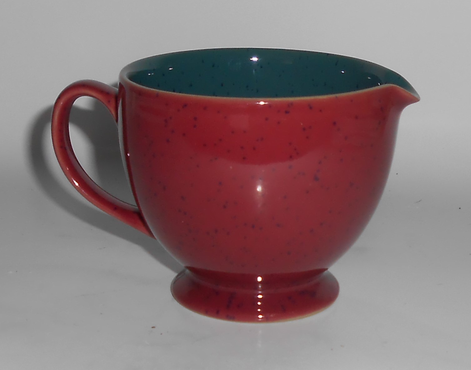 Denby Pottery Stoneware Harlequin Red/Green Creamer