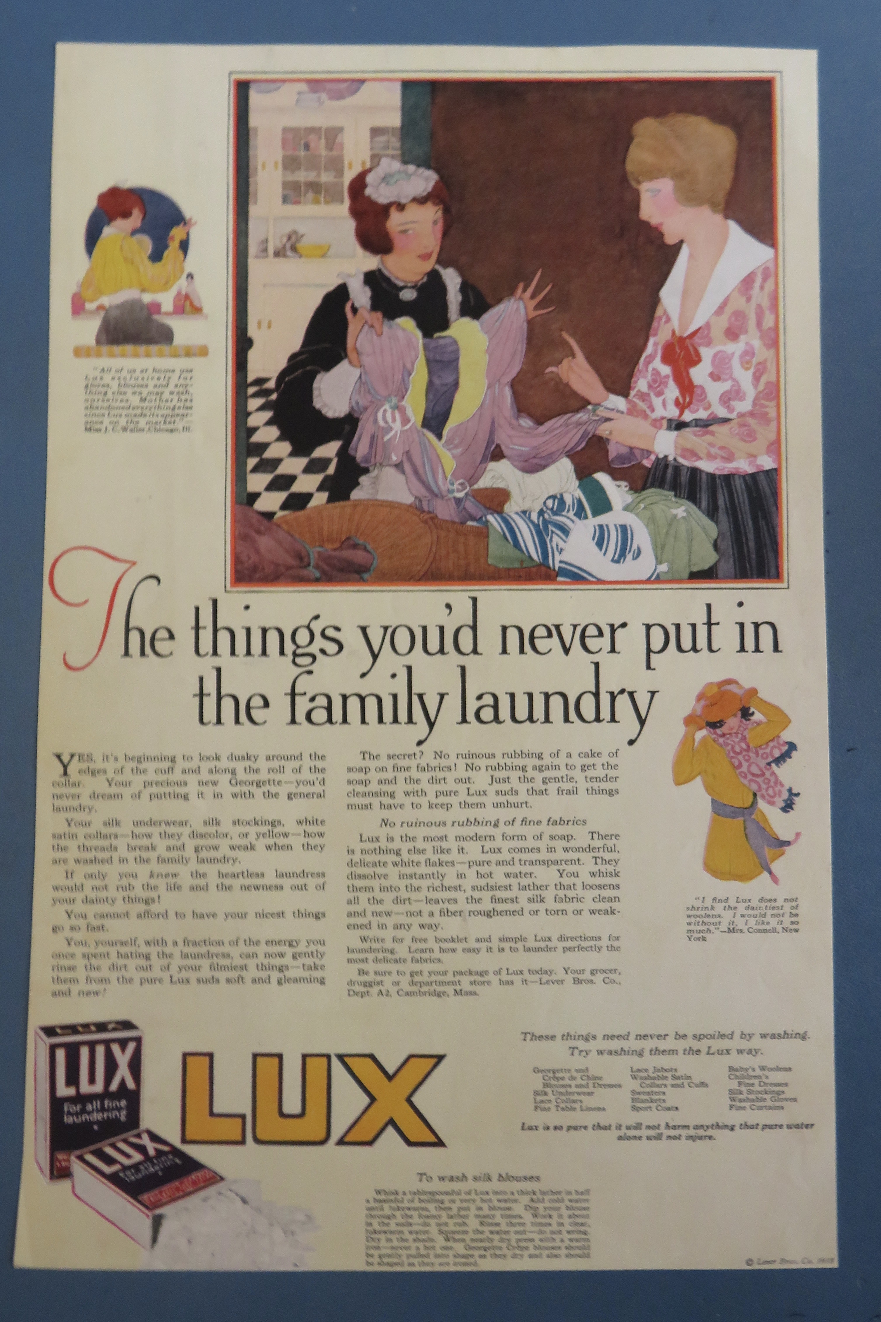 1918 Lux Soap with Woman & Maid Looking At Dress