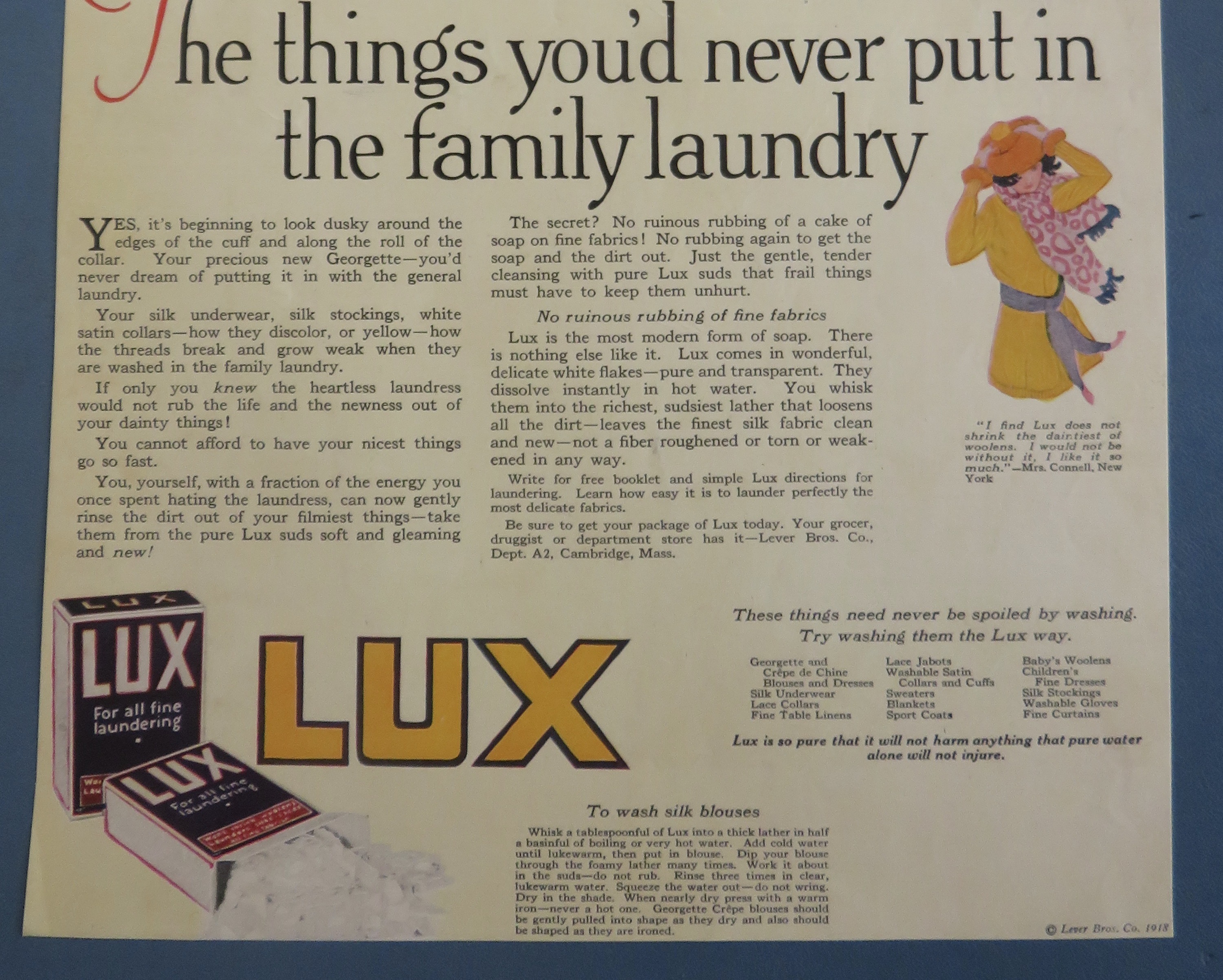 1918 Lux Soap with Woman & Maid Looking At Dress