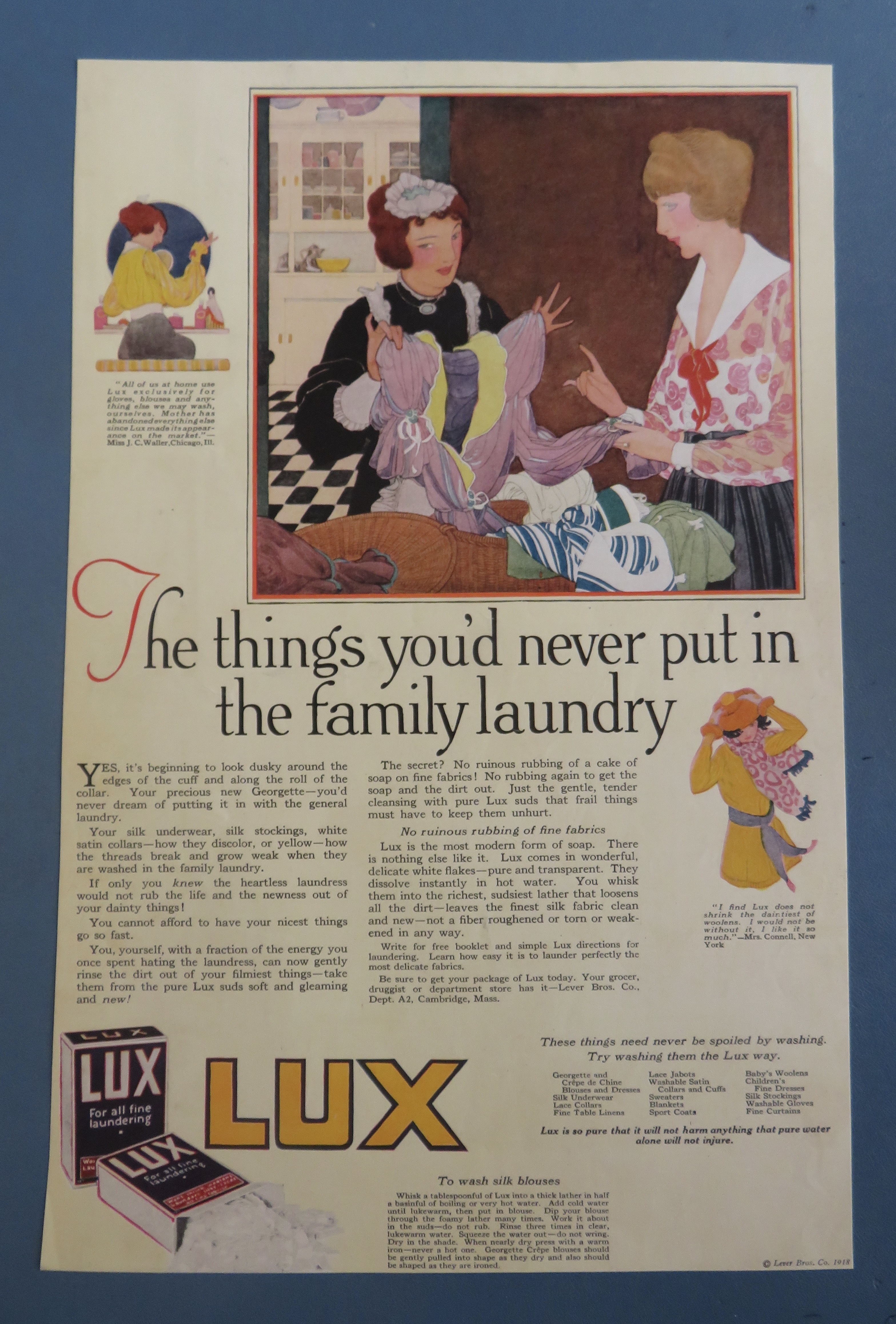 1918 Lux Soap with Woman & Maid Looking At Dress