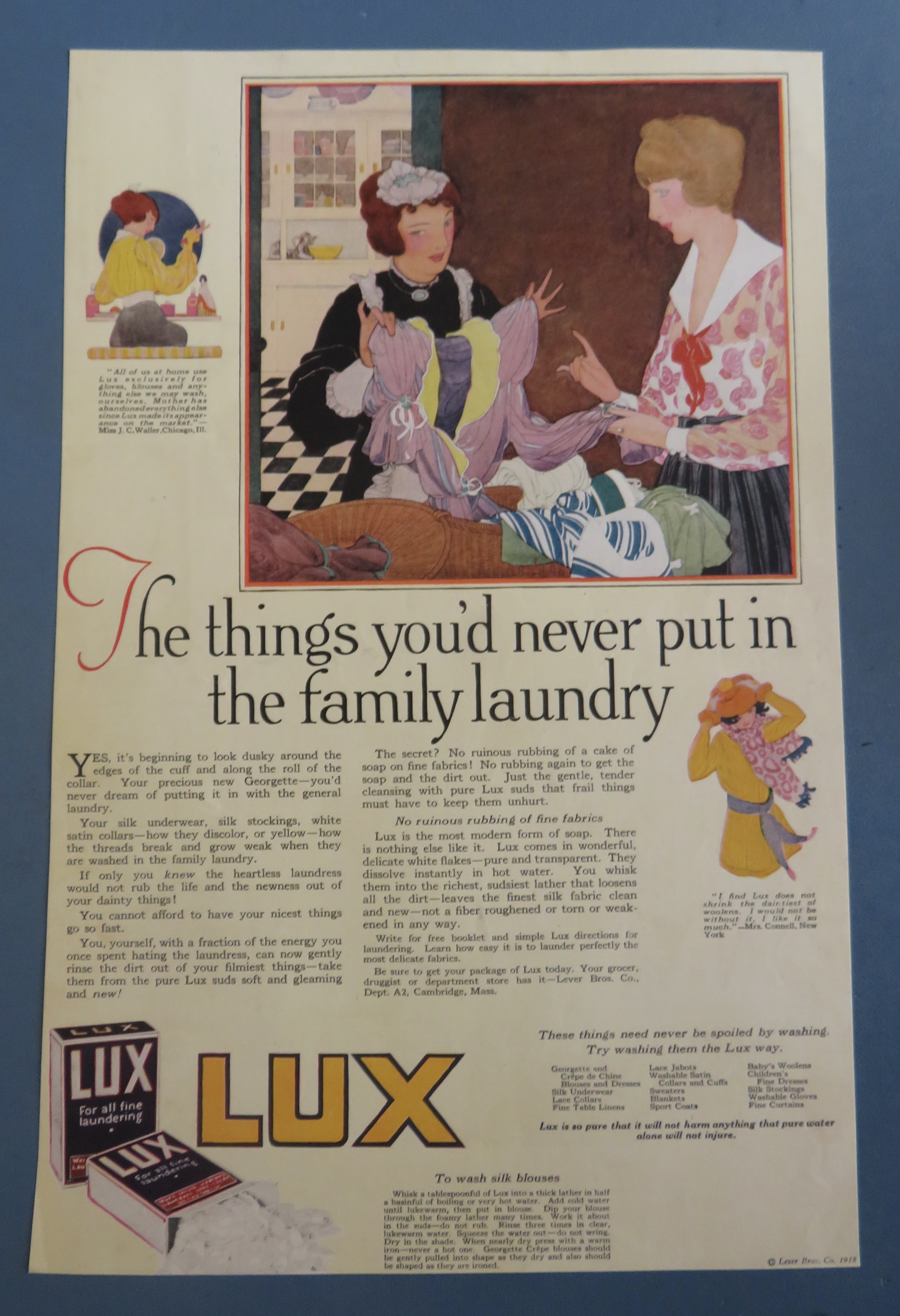 1918 Lux Soap with Woman & Maid Looking At Dress
