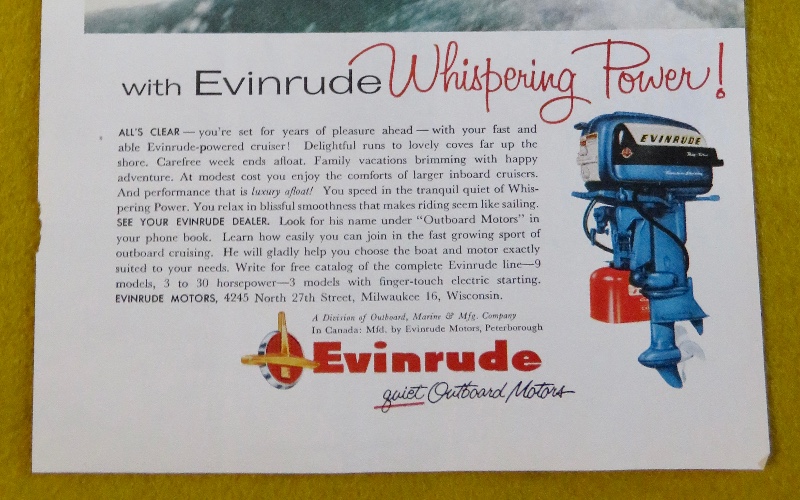 1956 Evinrude Outboard Motors with Two Couples Speeding in a Speed Boat