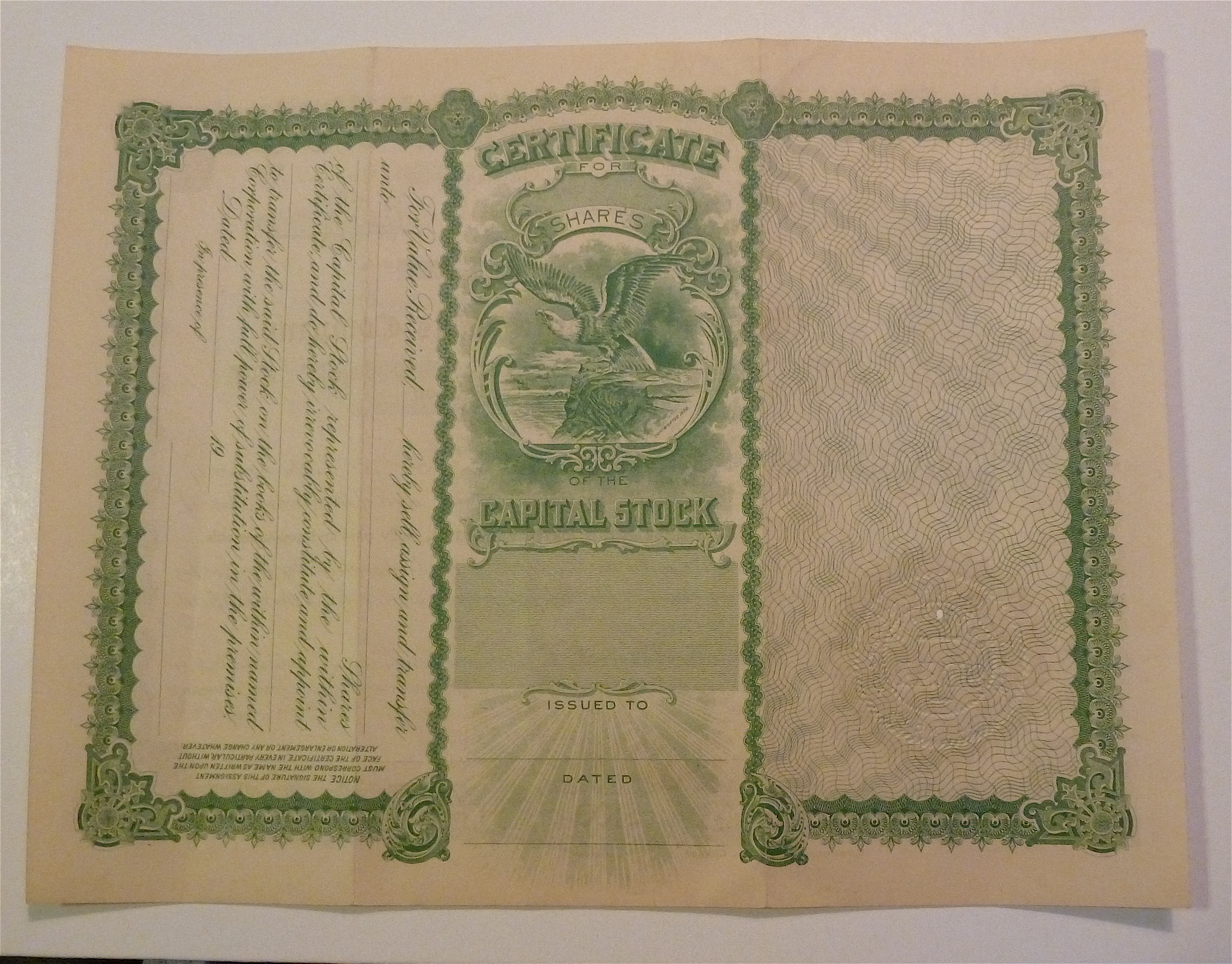 1930 West Side Units Parts Company Stock Certificate