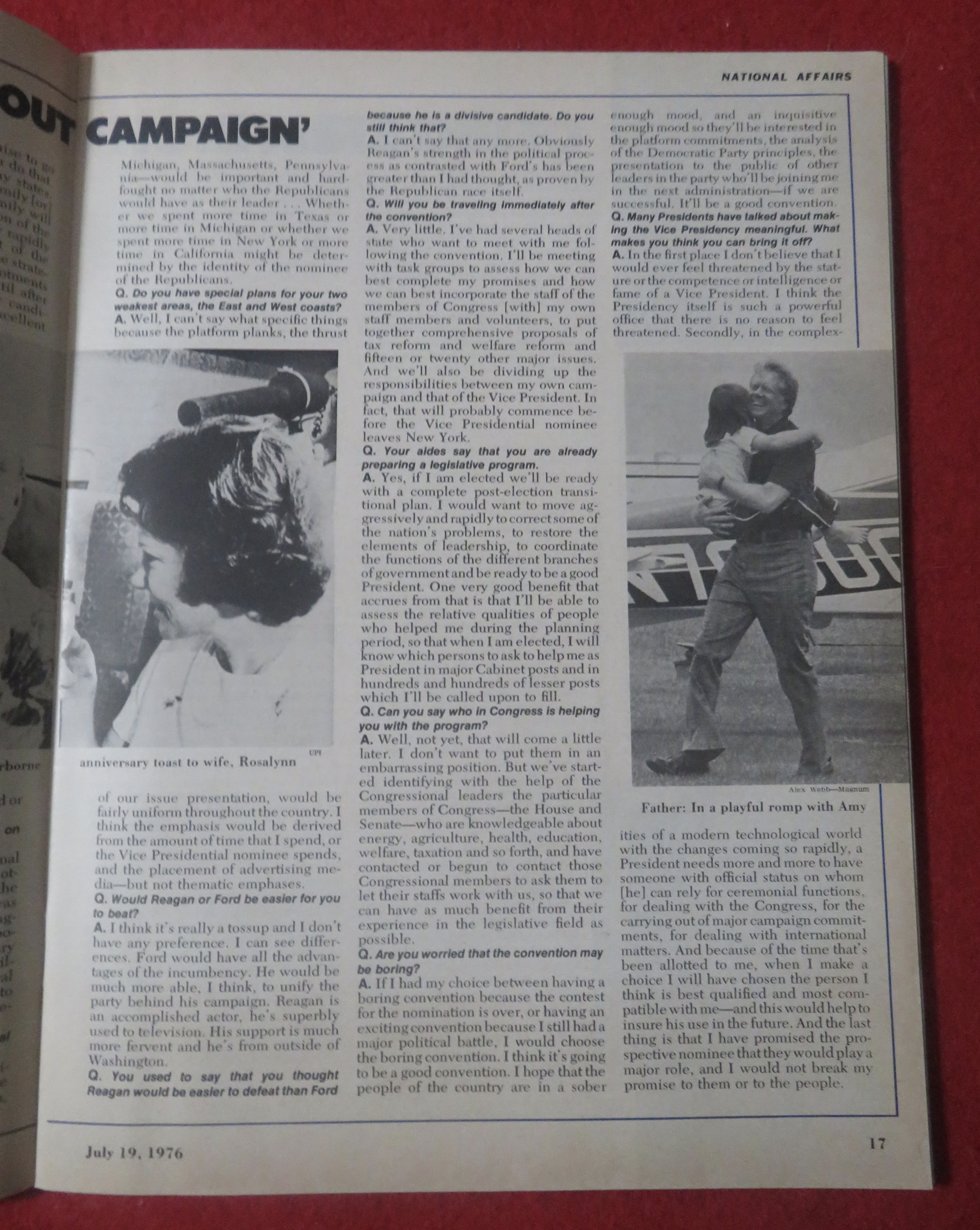 Newsweek Magazine July  19, 1976 Coming of Carter