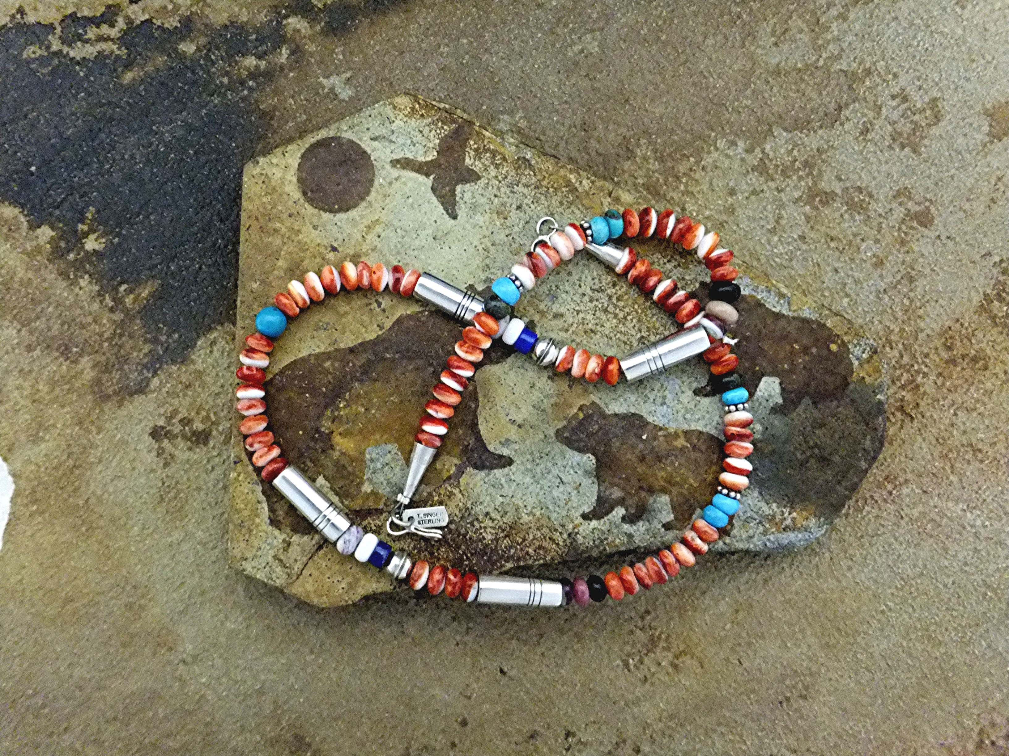 Navajo TOMMY SINGER Snr Spiny Oyster Sterling Silver