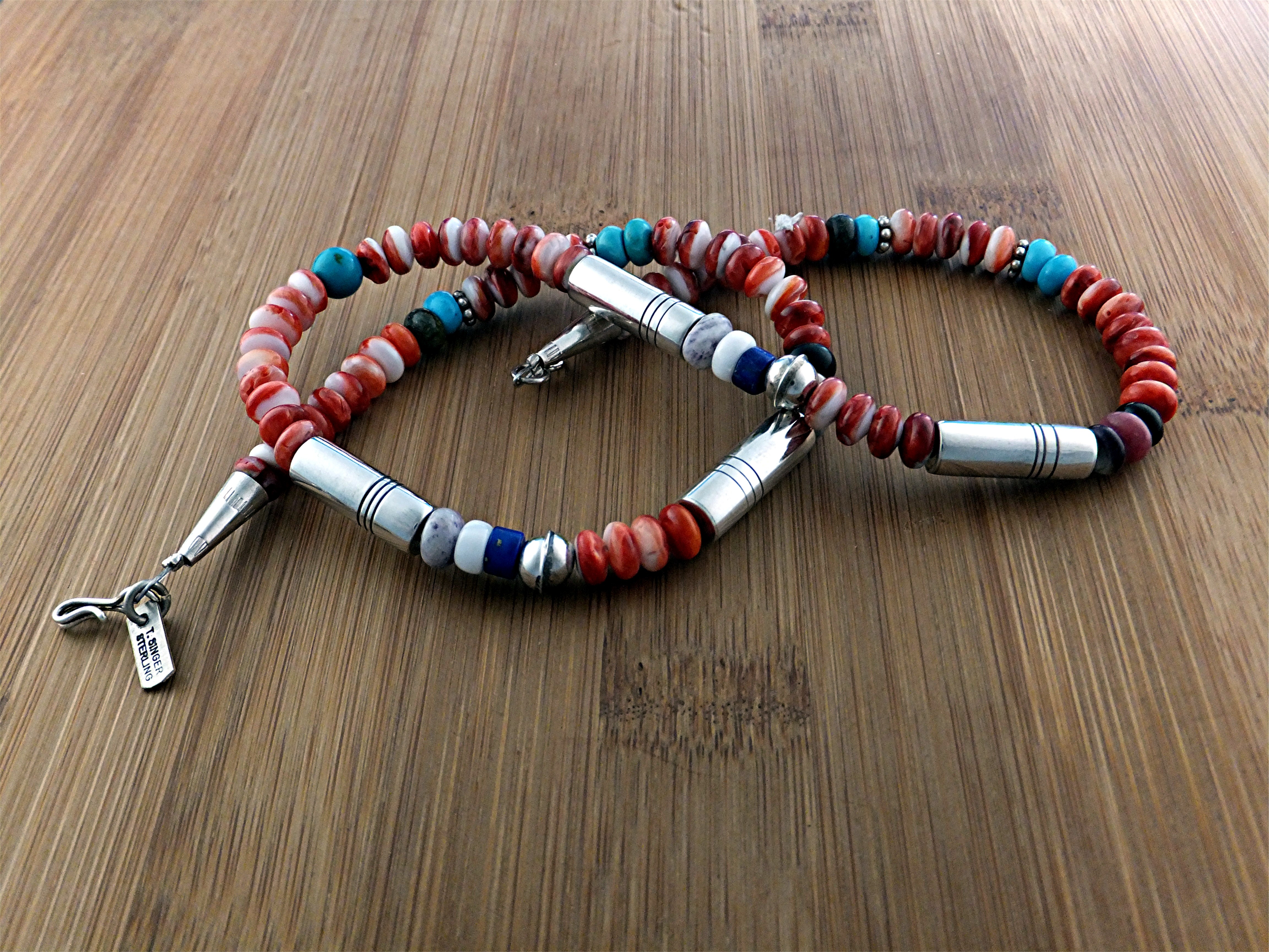 Navajo TOMMY SINGER Snr Spiny Oyster Sterling Silver