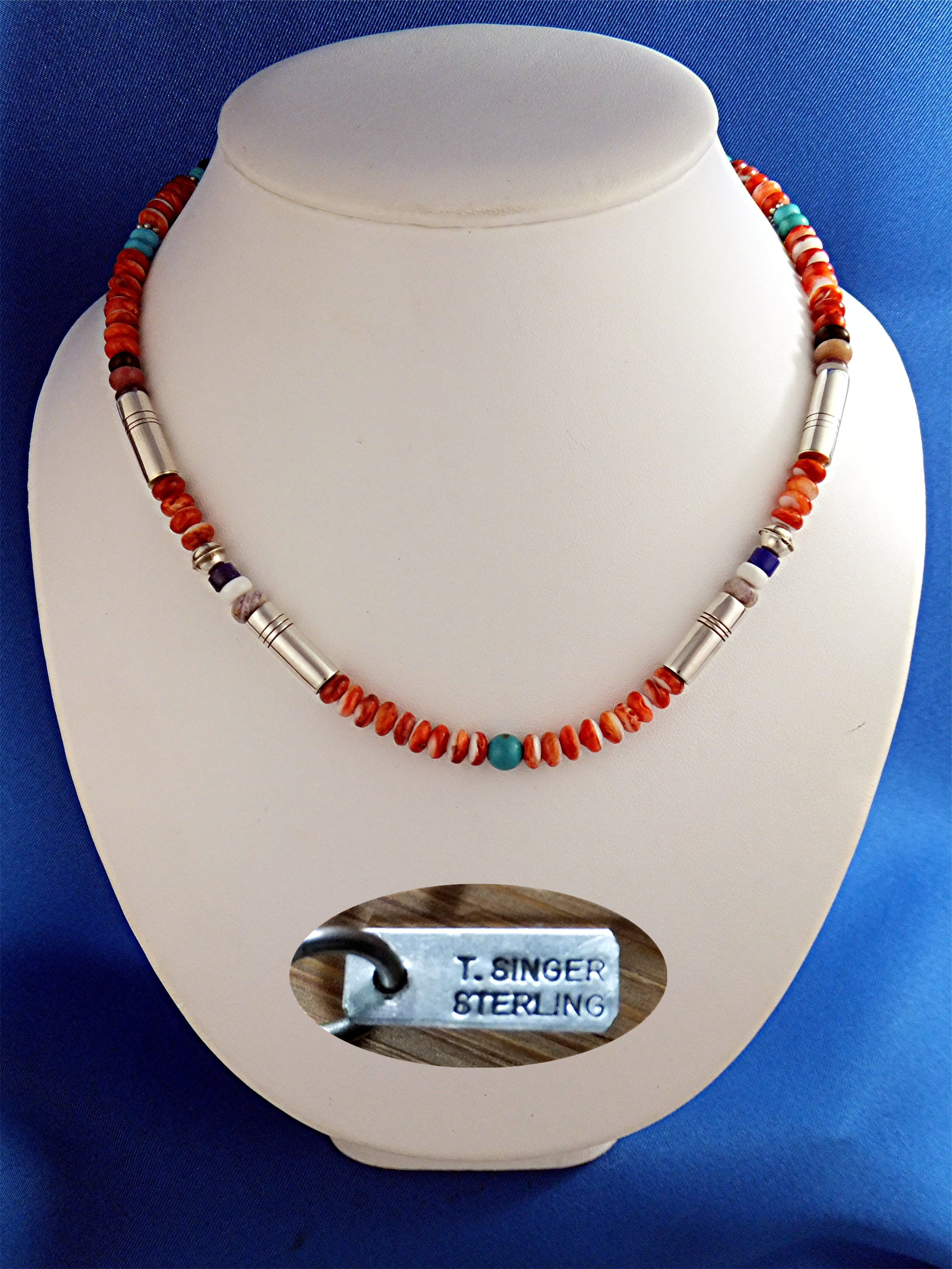 Navajo TOMMY SINGER Snr Spiny Oyster Sterling Silver